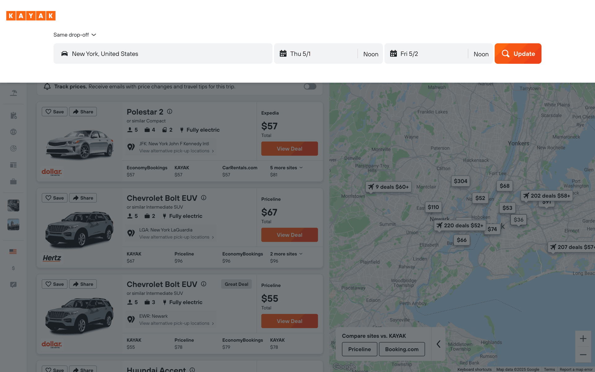 KAYAK Web Travel & Transportation interface screenshot 13