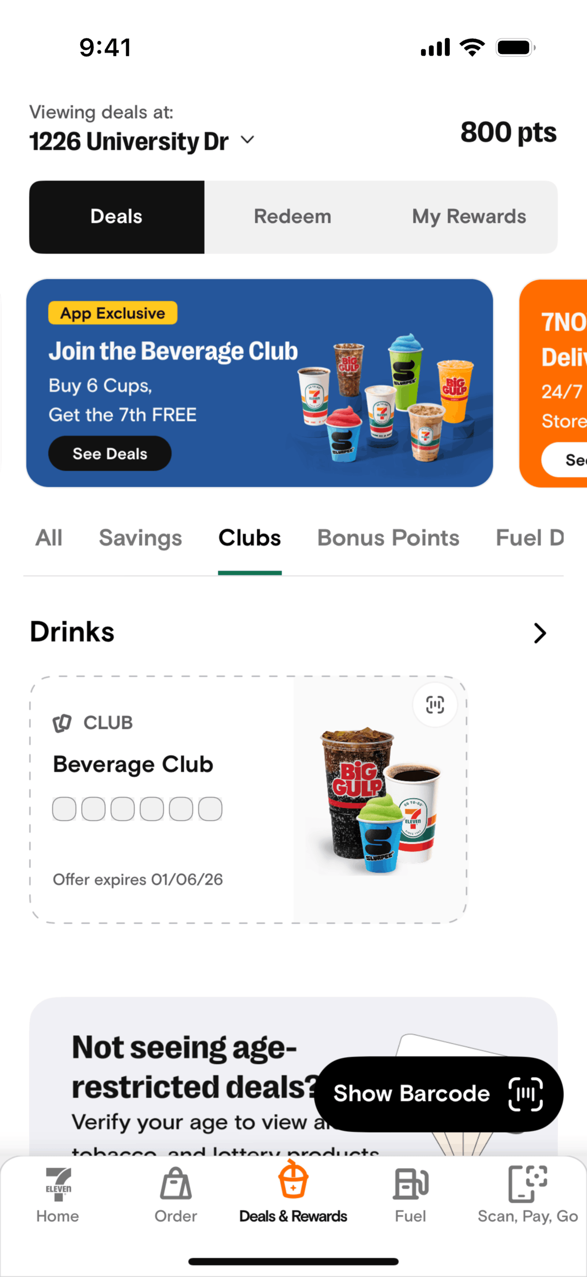 7-Eleven iOS Food & Drink interface screenshot 9