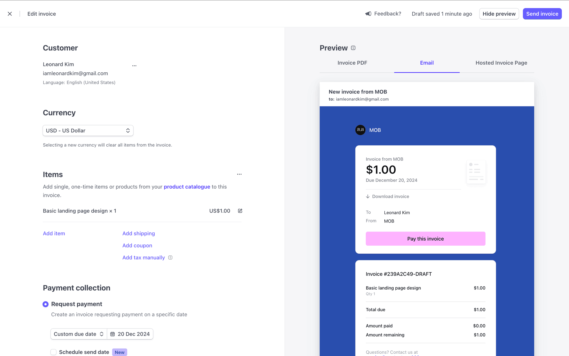 Stripe Web Business interface screenshot 7