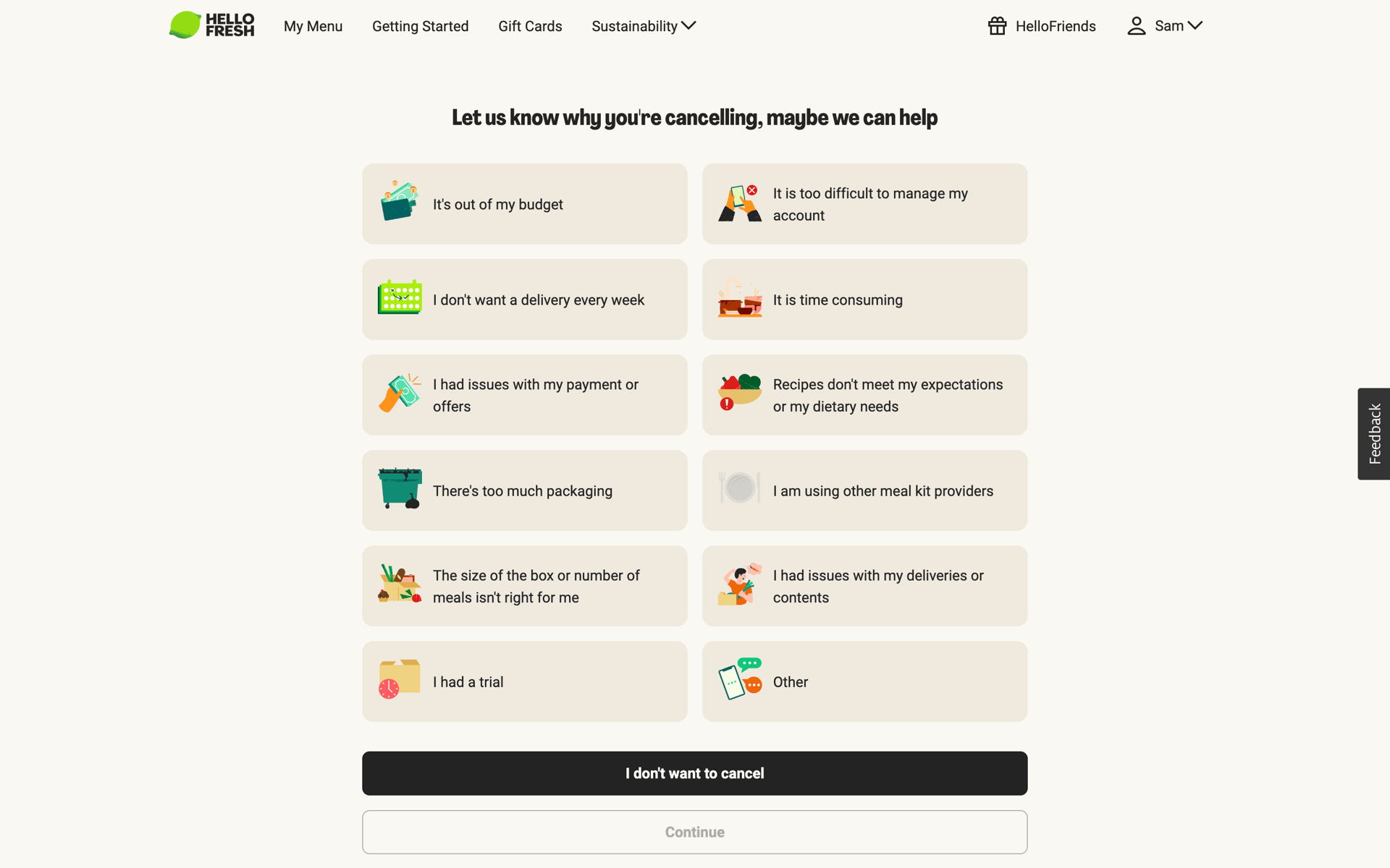 HelloFresh Web Lifestyle interface screenshot 13
