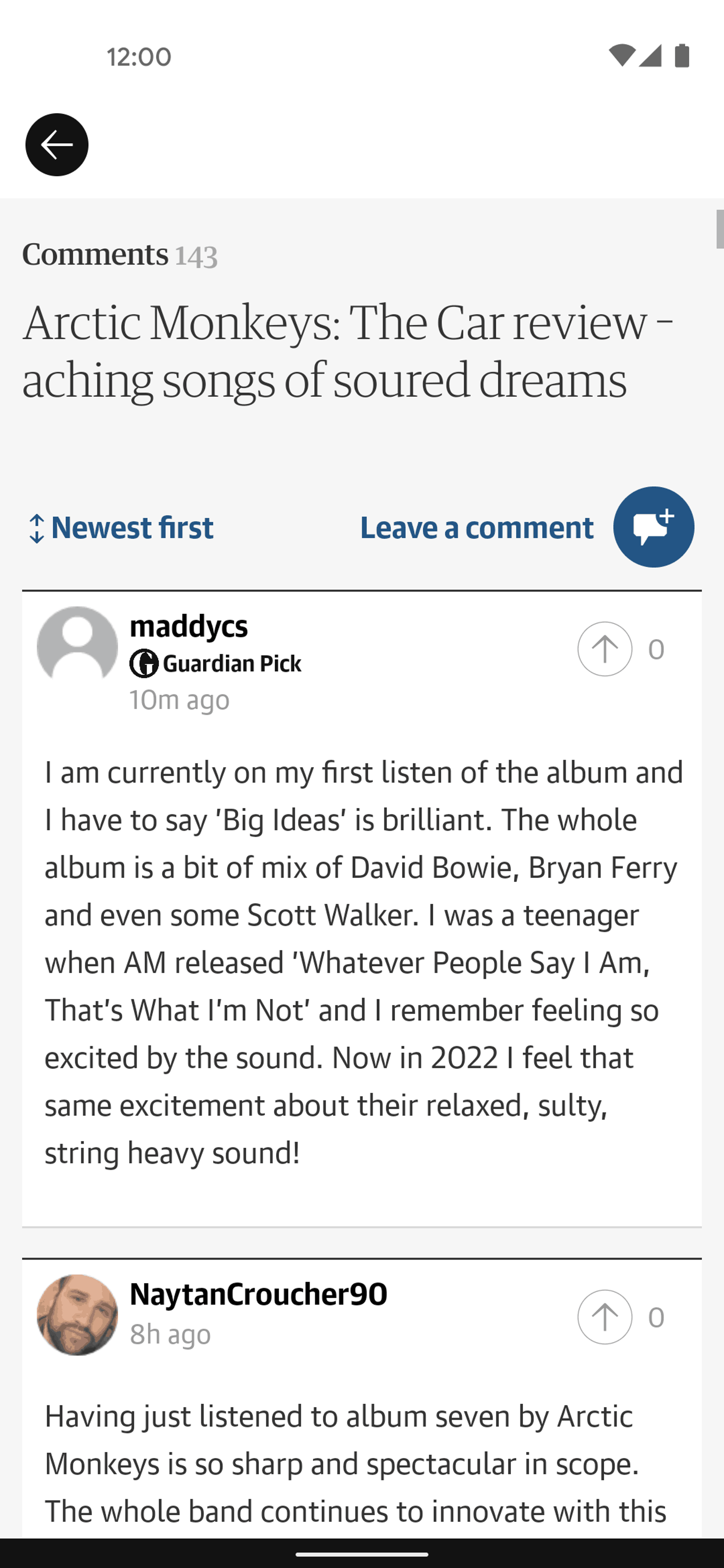 The Guardian Android News interface screenshot 14