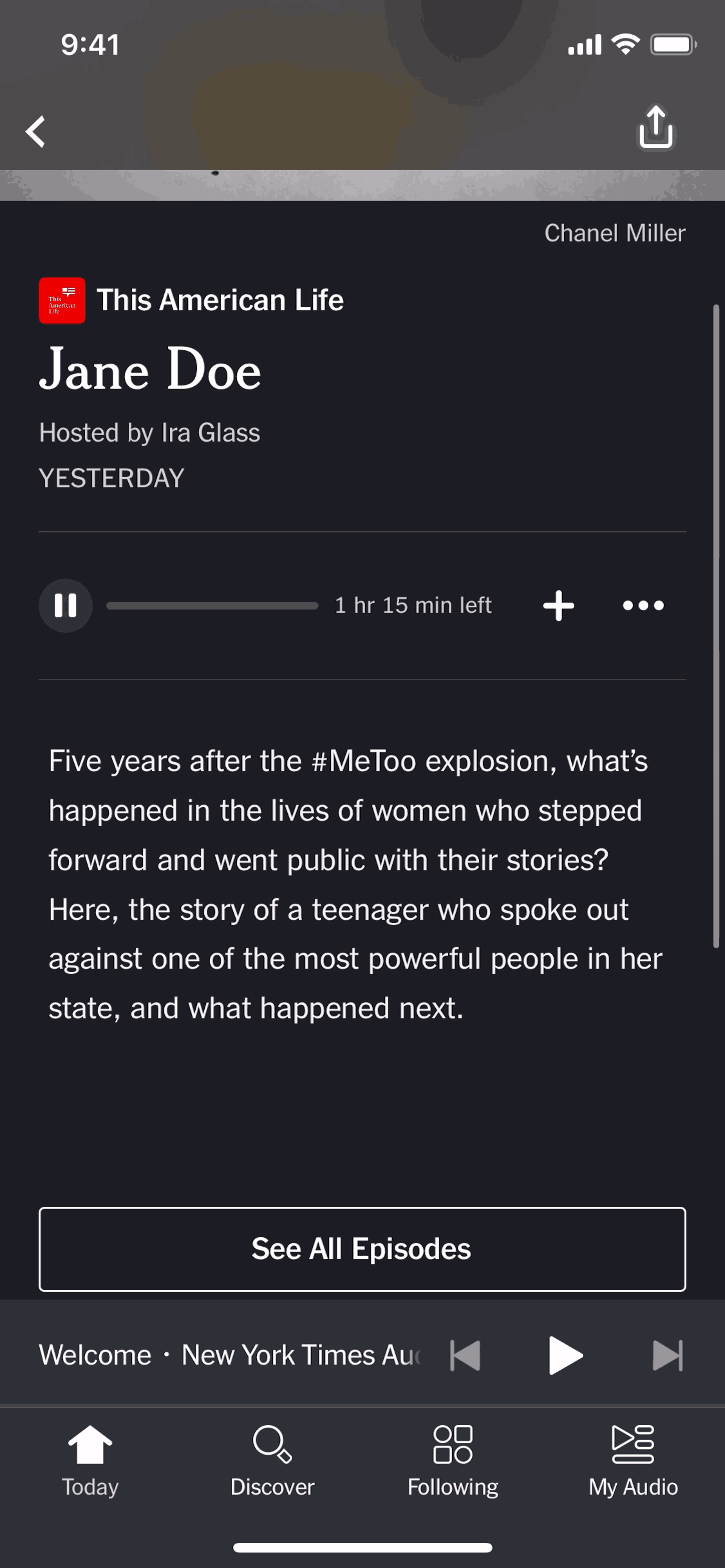 NYT Audio iOS Music & Audio interface screenshot 5