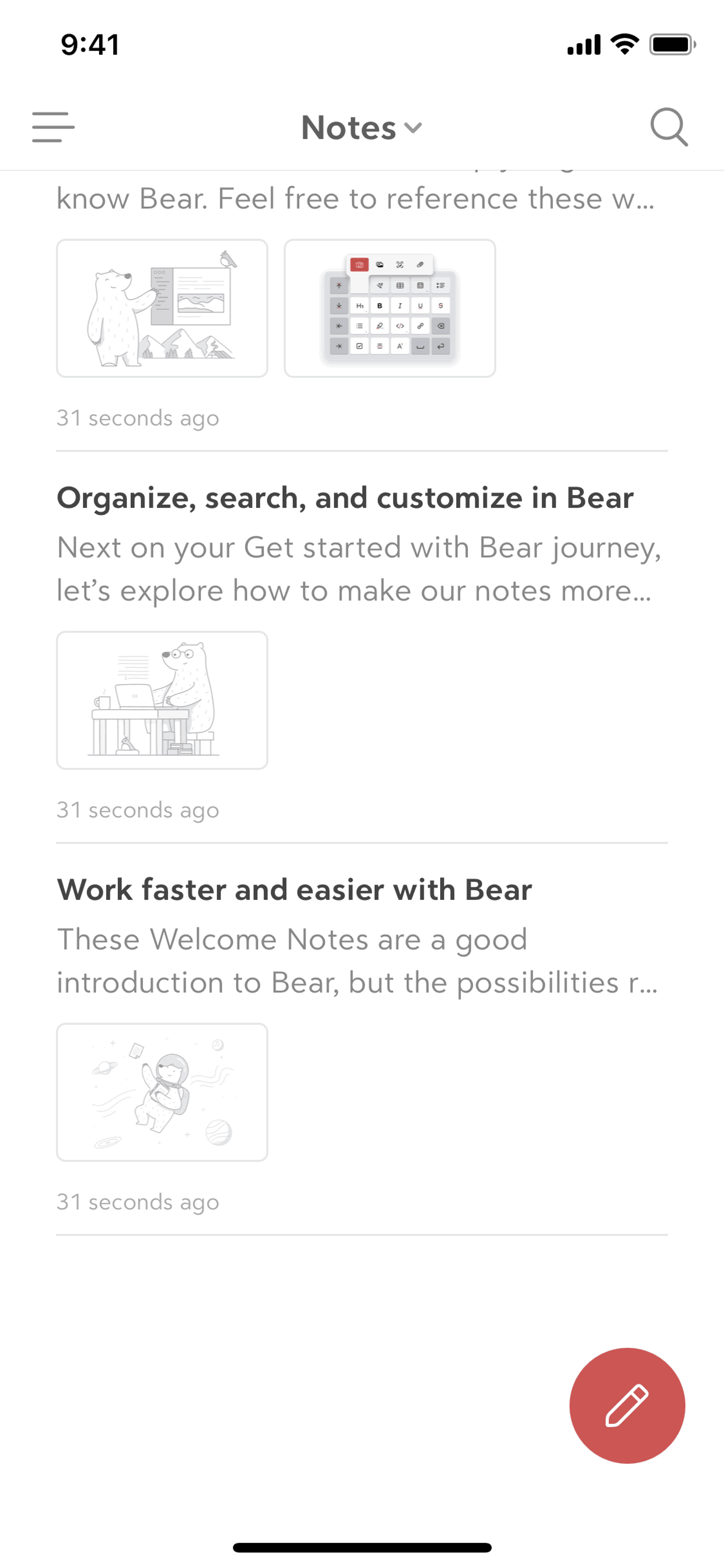 Bear iOS Productivity interface screenshot 12