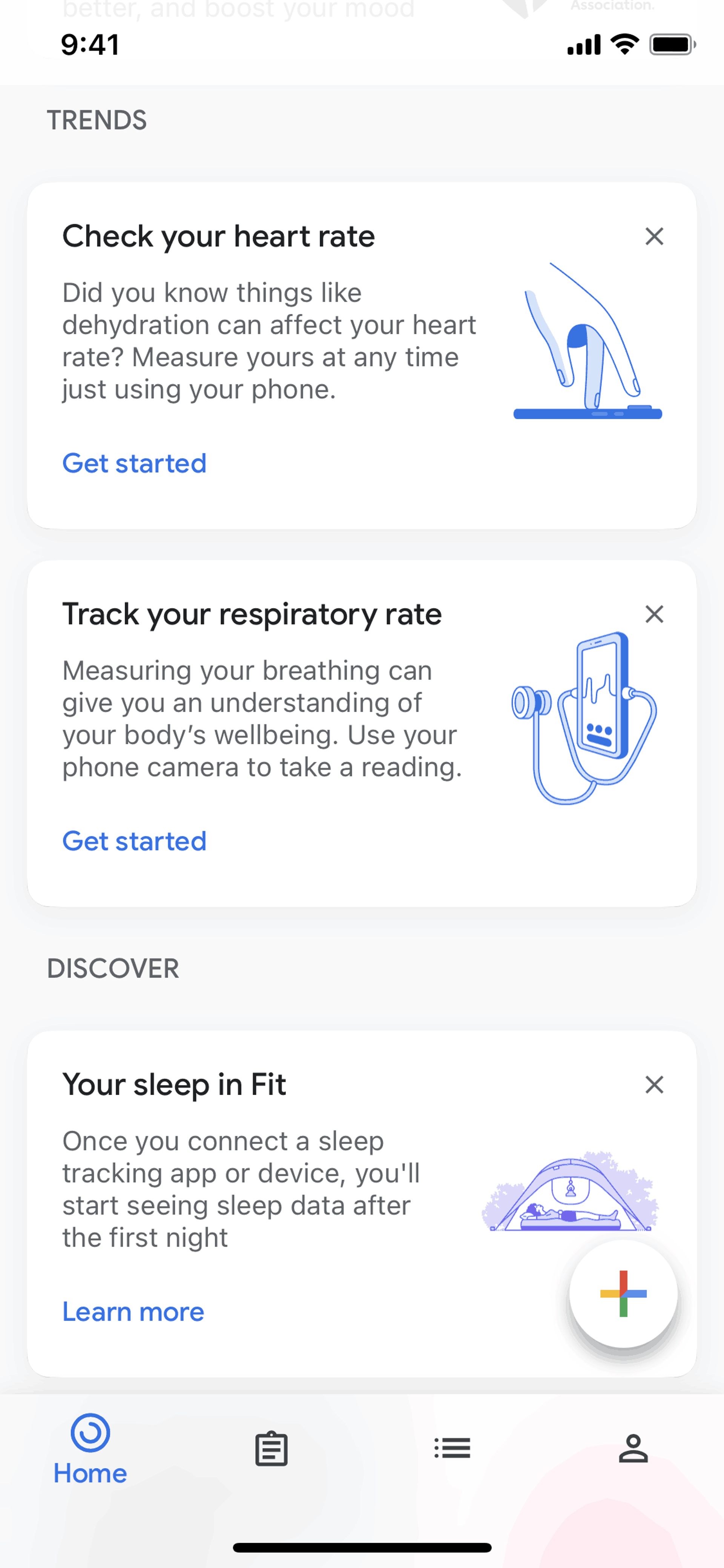 Google Fit iOS Health & Fitness interface screenshot 10