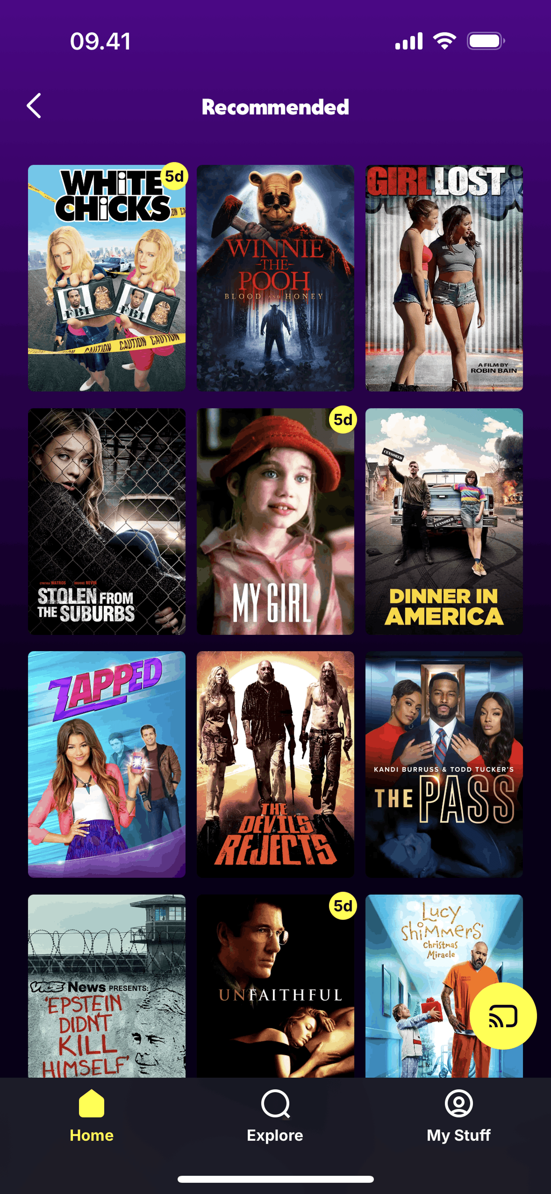 Tubi iOS Entertainment interface screenshot 17