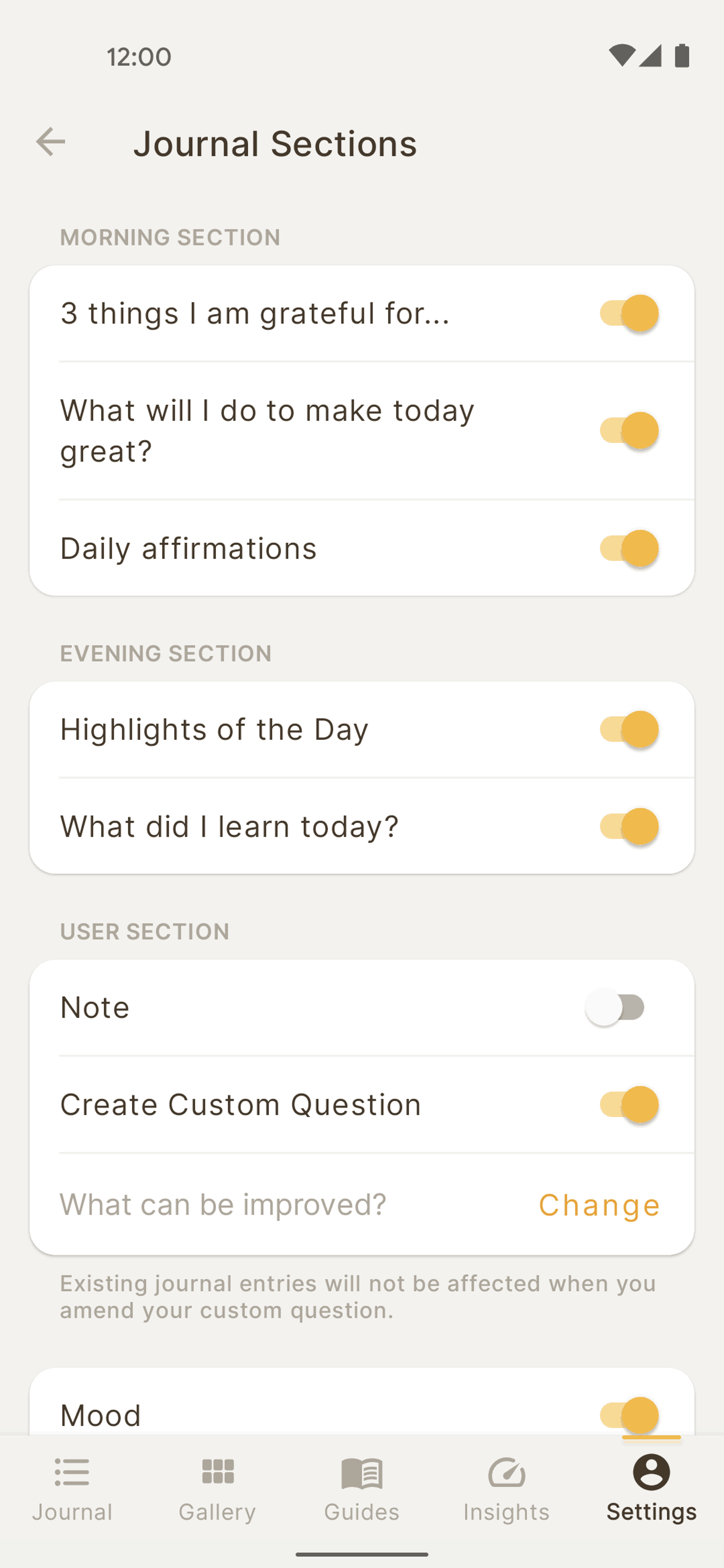 5 Minute Journal Android Health & Fitness interface screenshot 11
