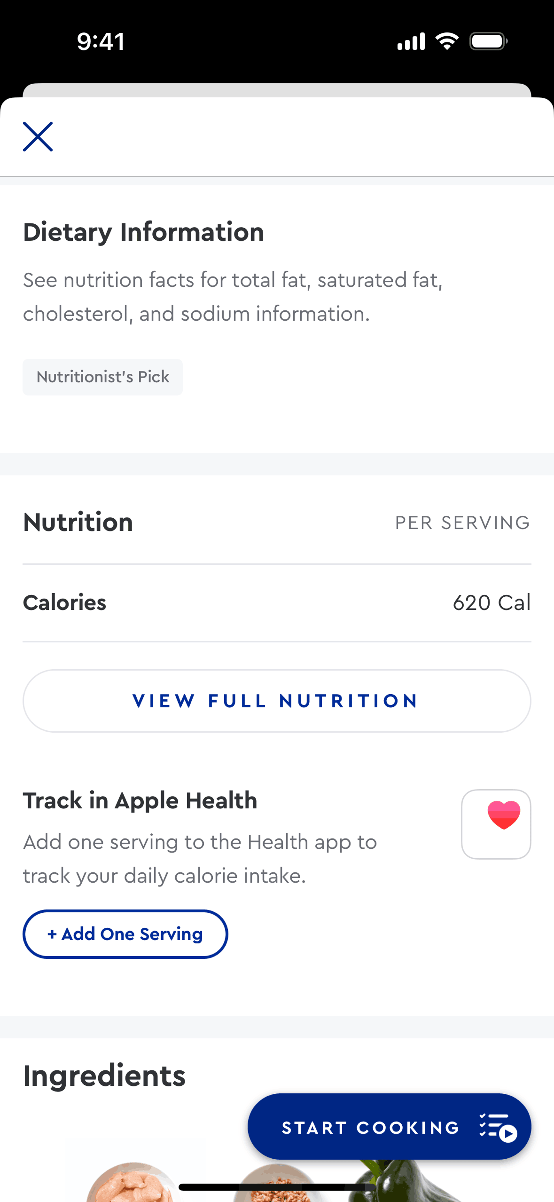 Blue Apron iOS Shopping interface screenshot 2