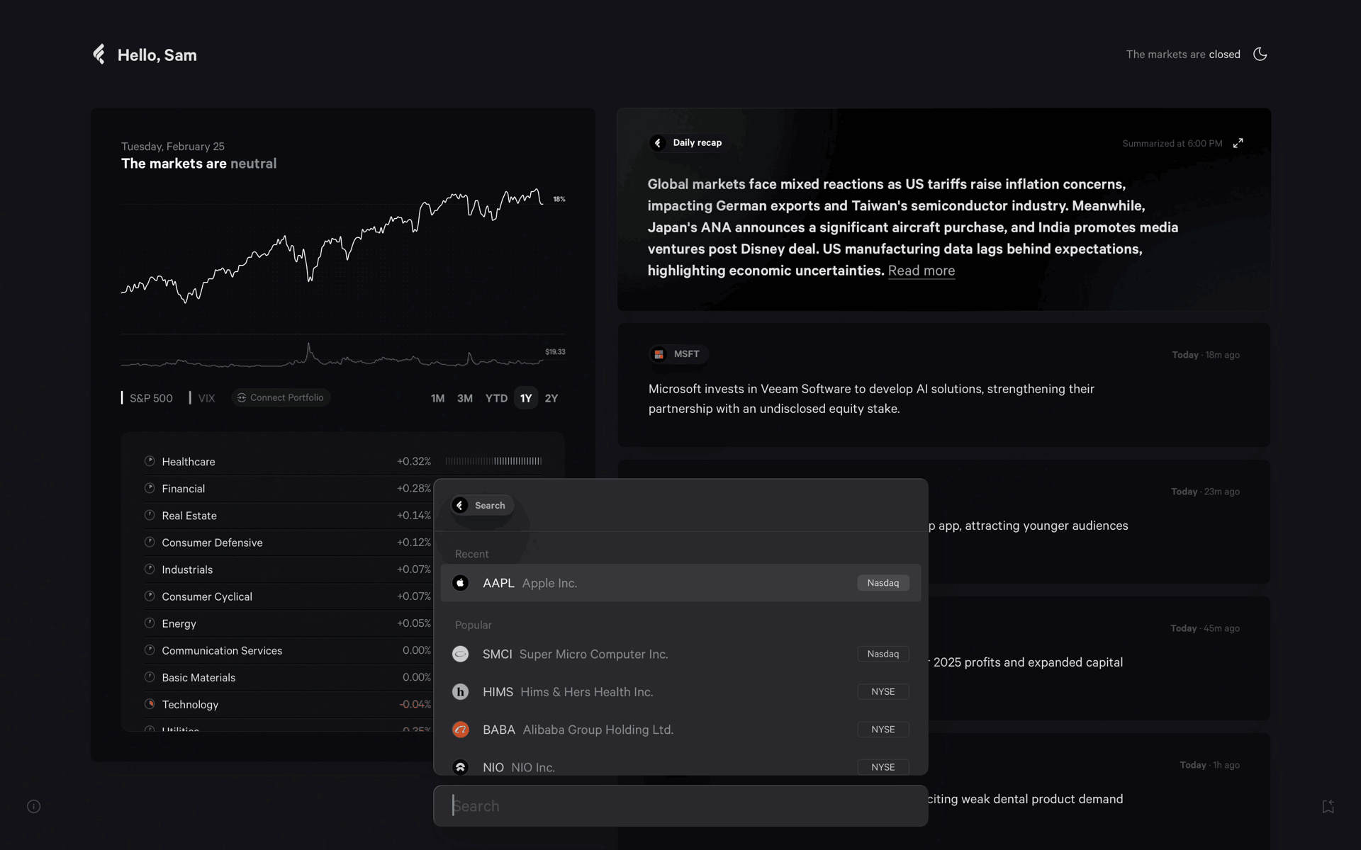 Fey Web Finance interface screenshot 6