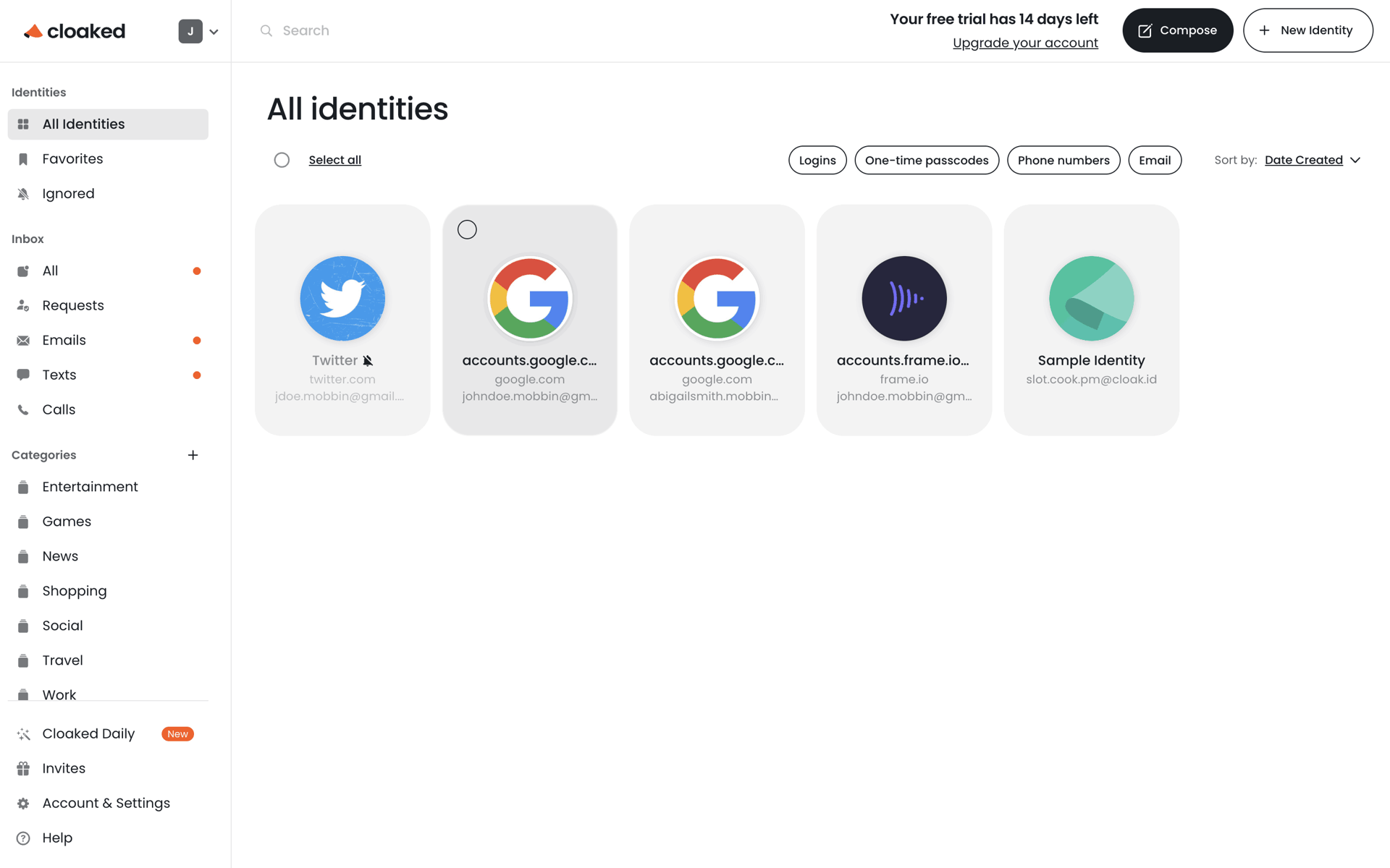 Cloaked Web Productivity interface screenshot 15