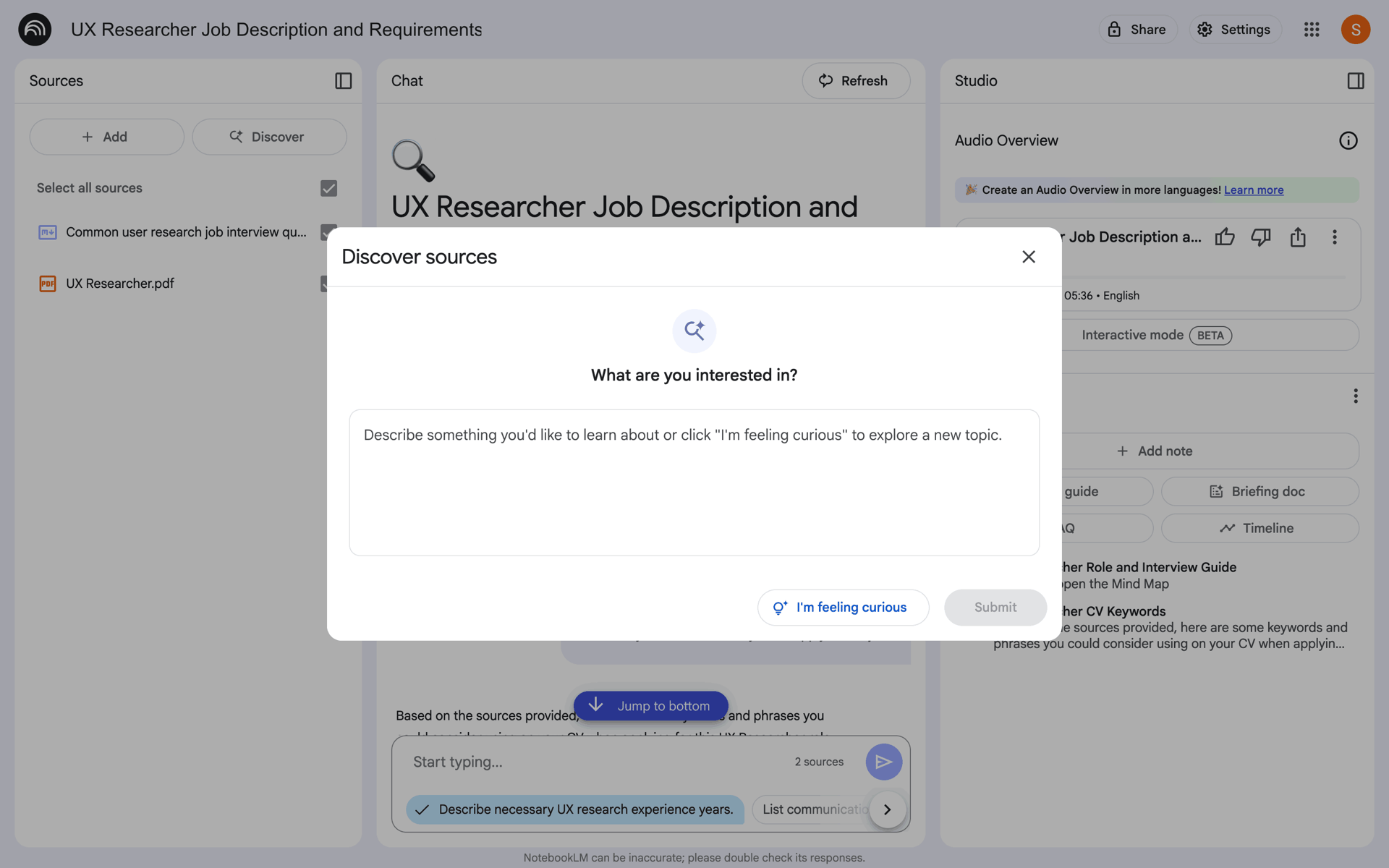 NotebookLM Web AI interface screenshot 4
