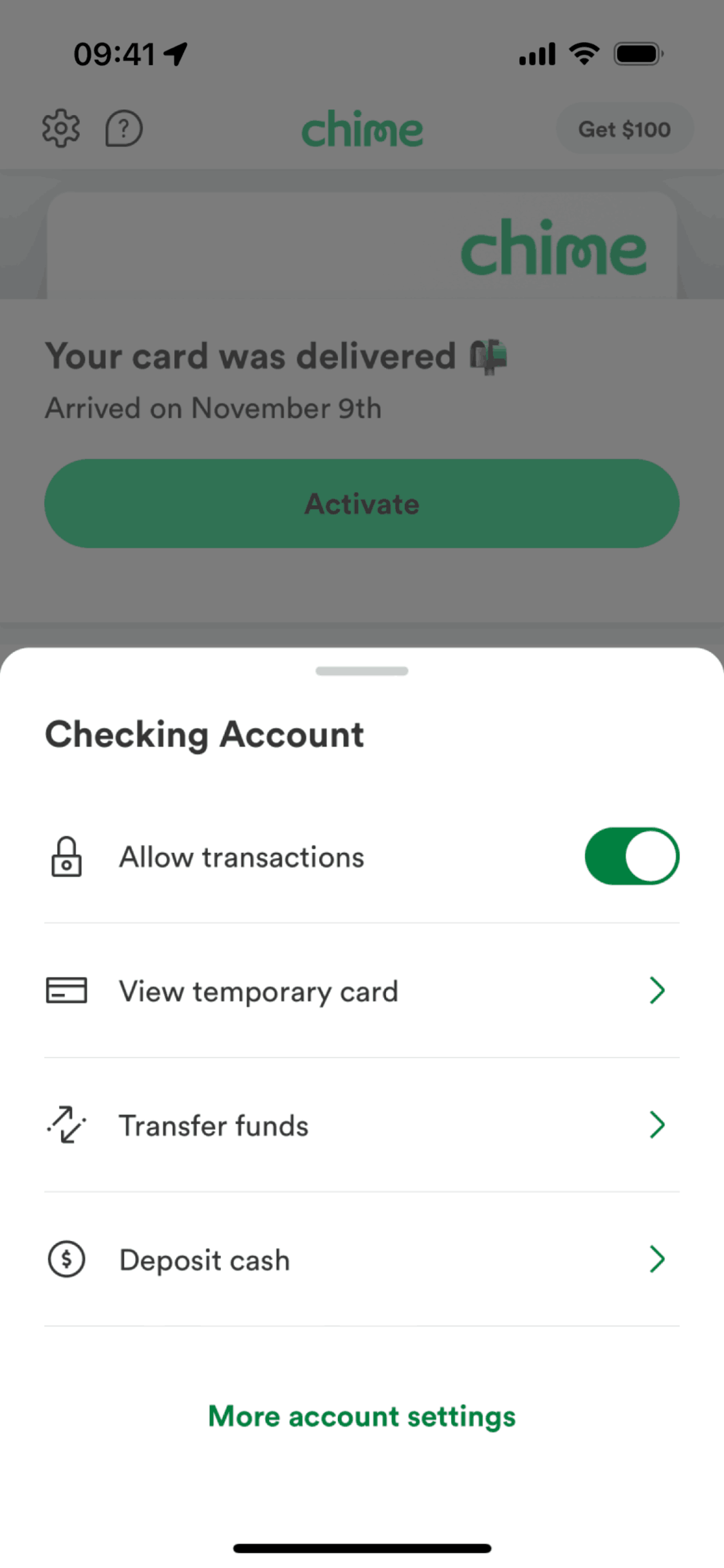 Chime iOS Finance interface screenshot 21