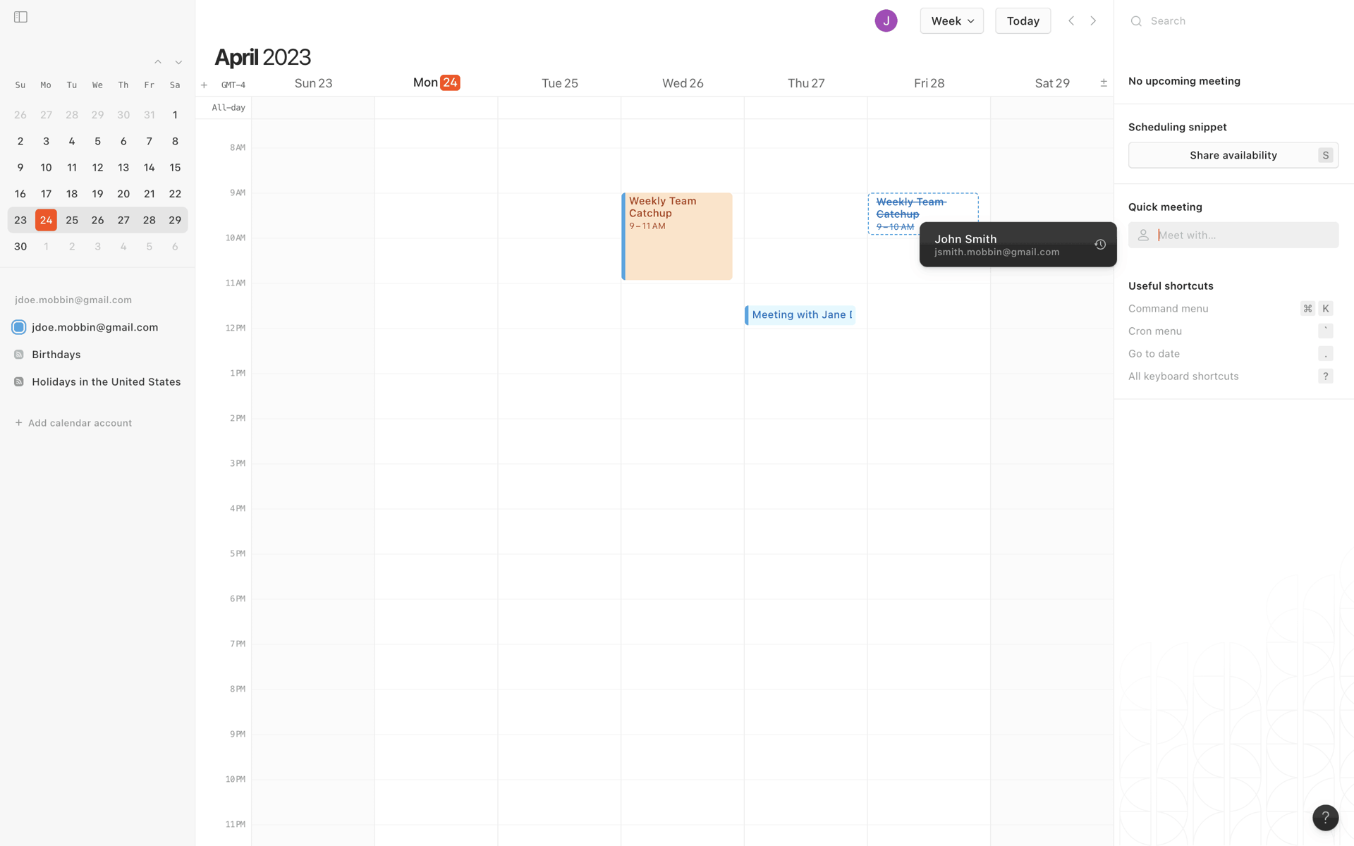 Cron Calendar Web Productivity interface screenshot 10