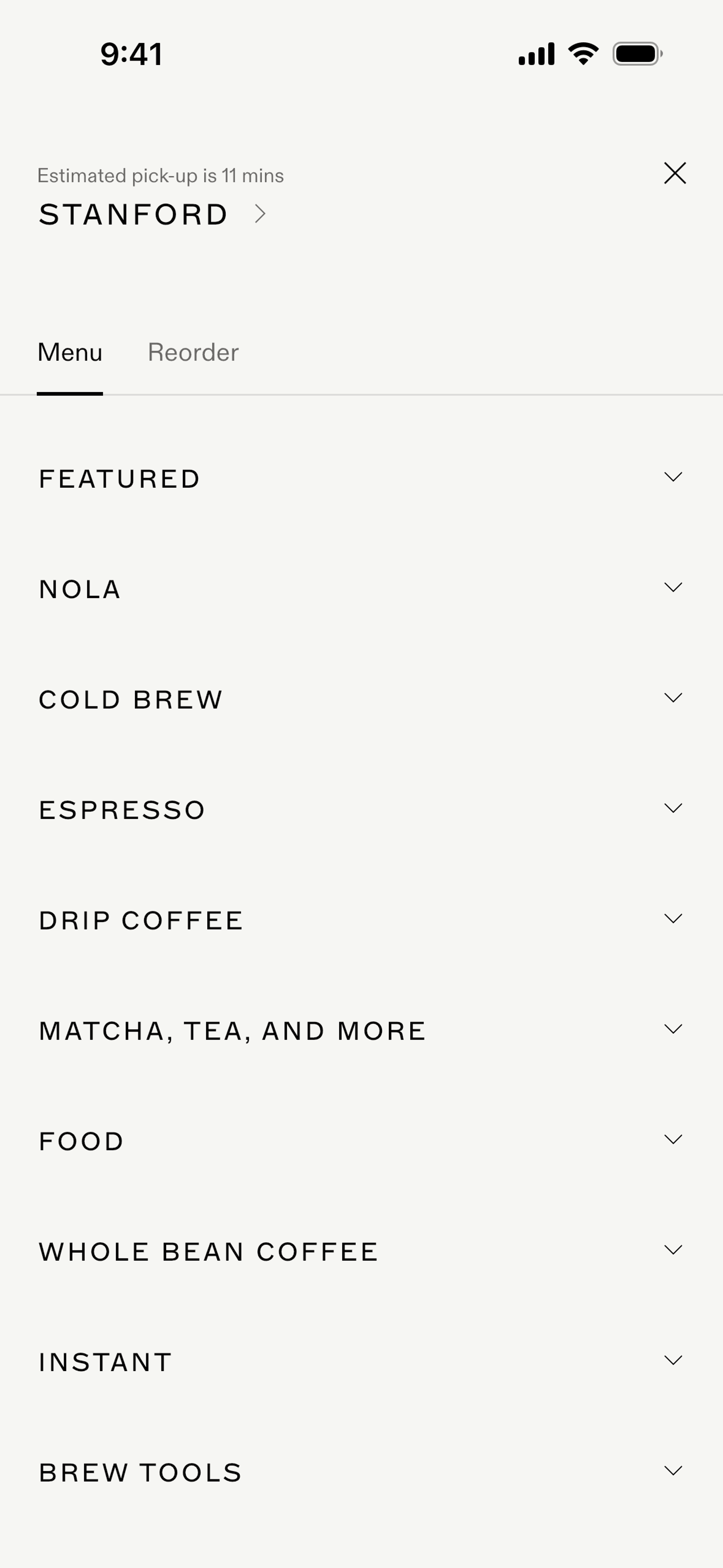 Blue Bottle Coffee iOS Food & Drink interface screenshot 18