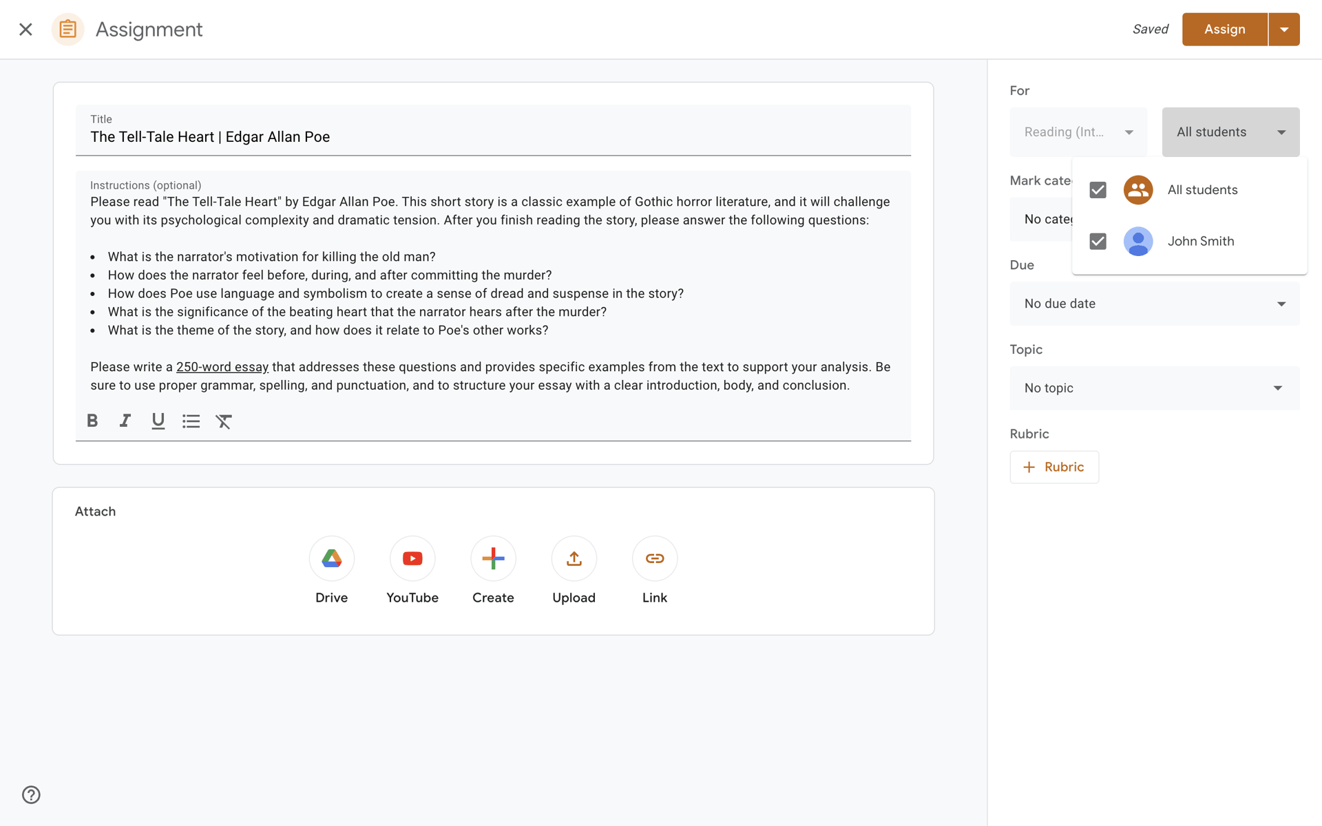 Google Classroom Web Collaboration interface screenshot 21
