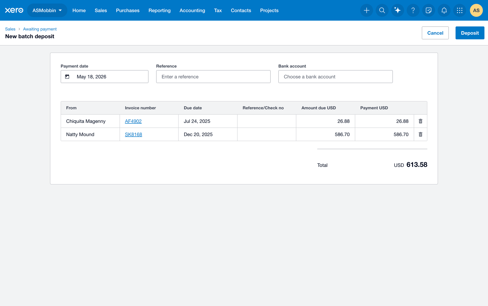Xero Web Business interface screenshot 14