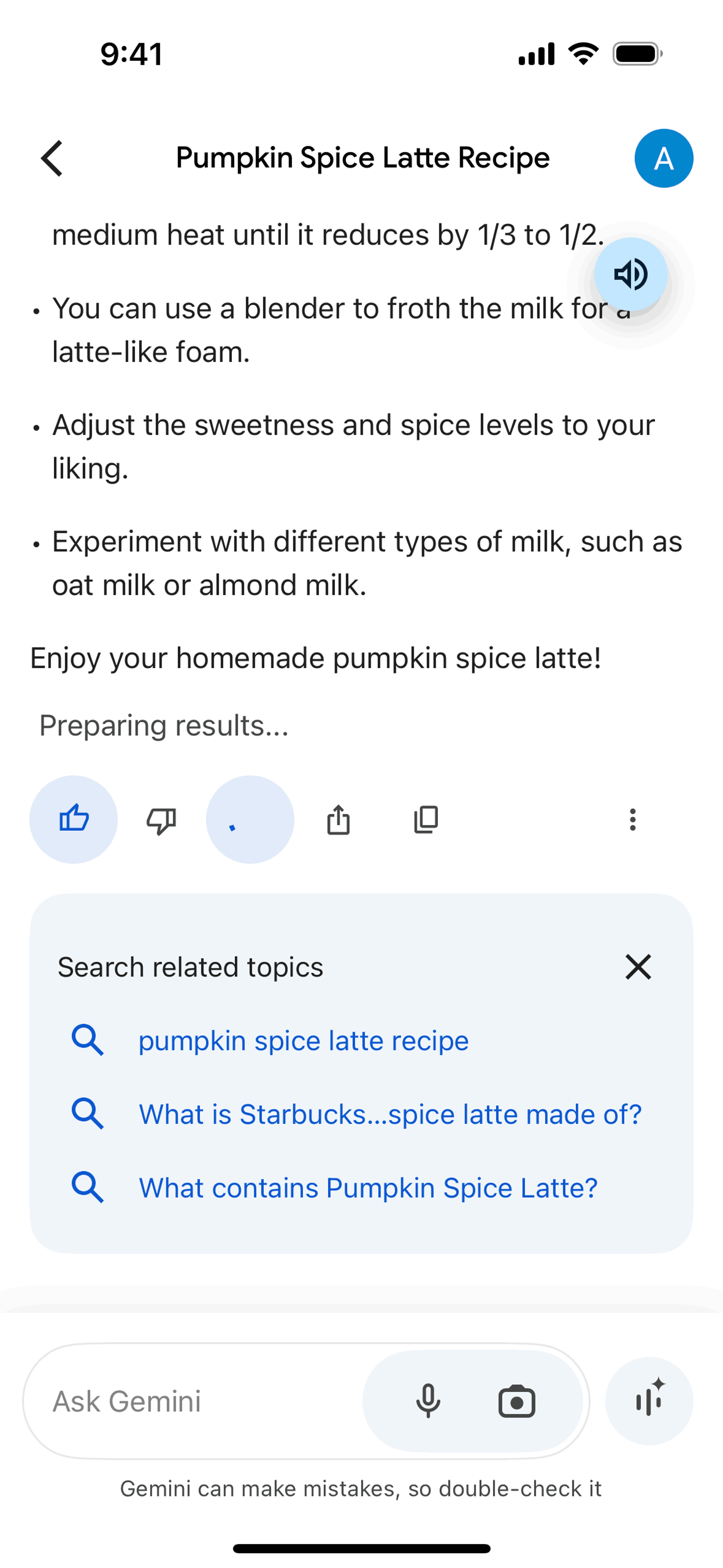 Google Gemini iOS AI interface screenshot 5