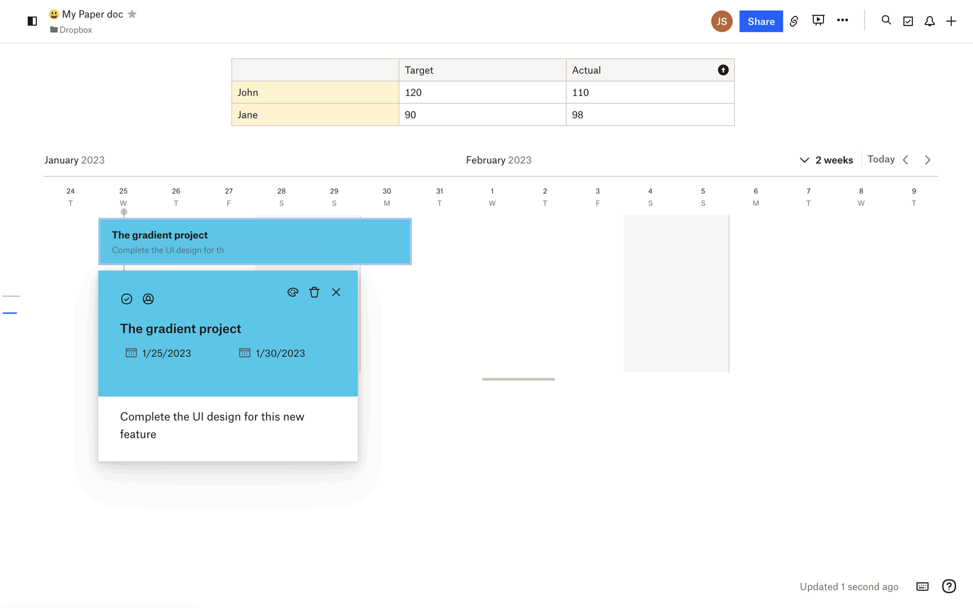 Dropbox Paper Web Productivity interface screenshot 8