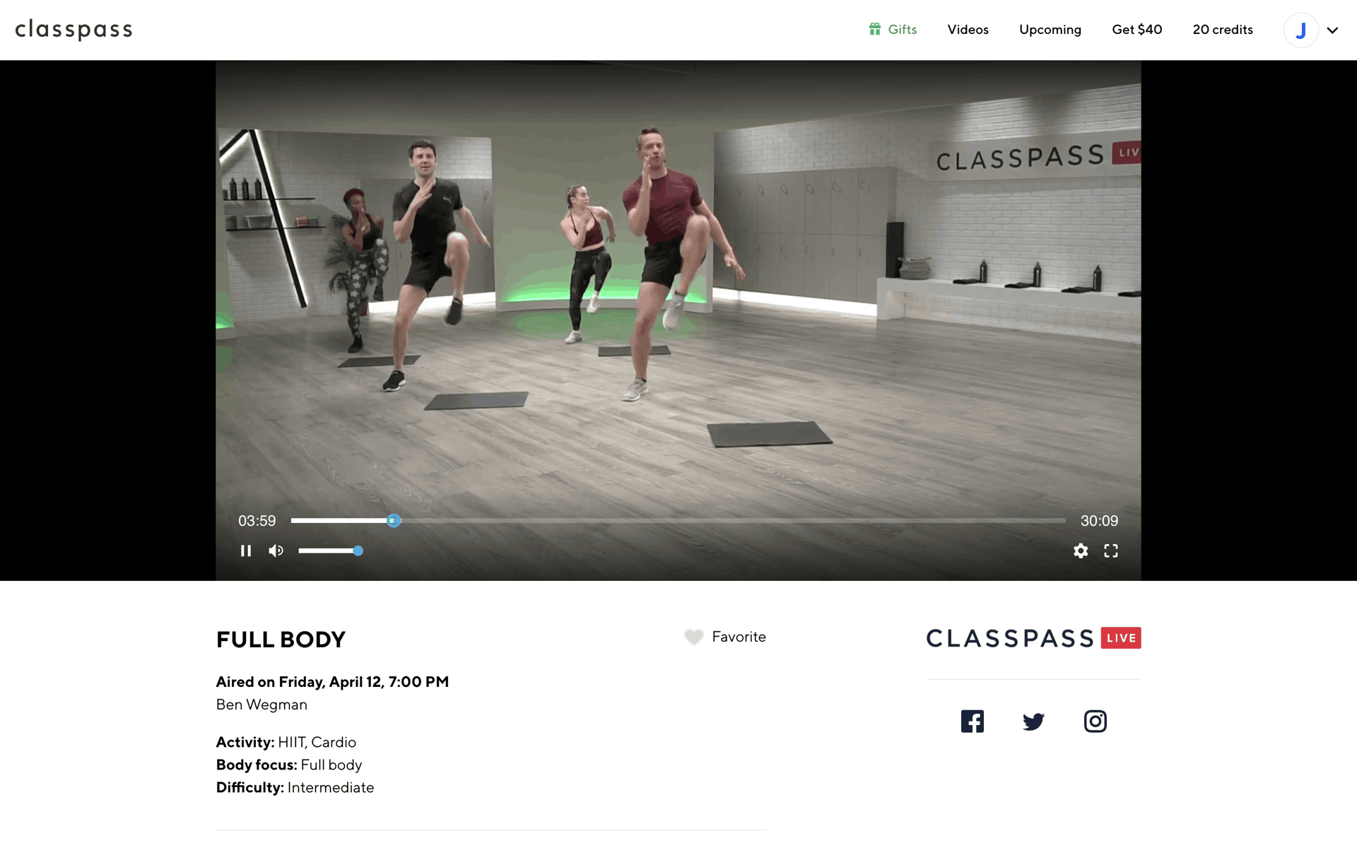 ClassPass Web Health & Fitness interface screenshot 6