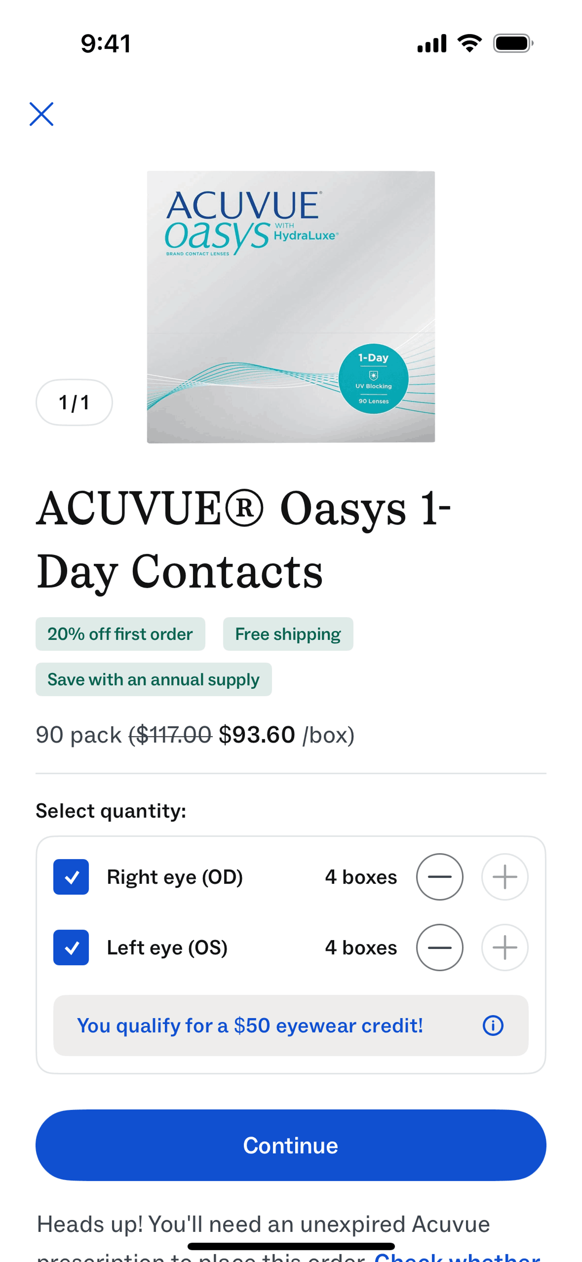 Warby Parker iOS Shopping interface screenshot 10