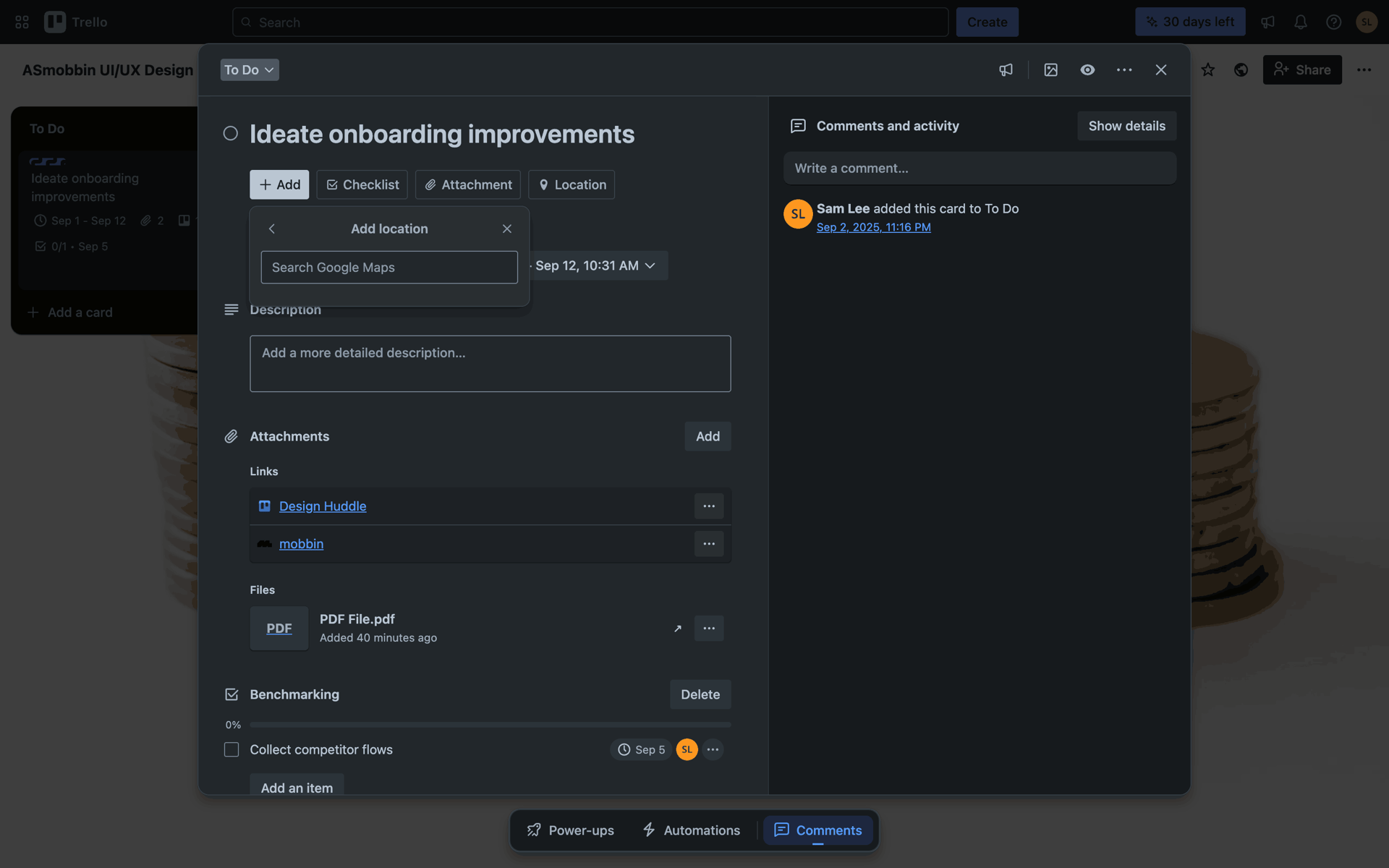 Trello Web Business interface screenshot 5