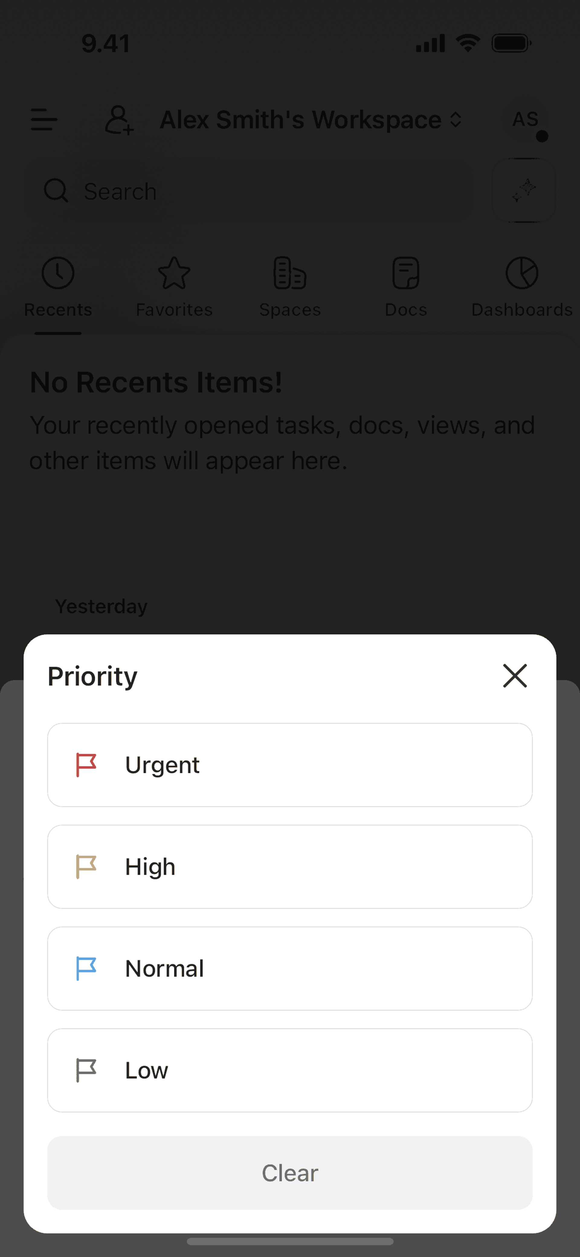 ClickUp iOS Productivity interface screenshot 15
