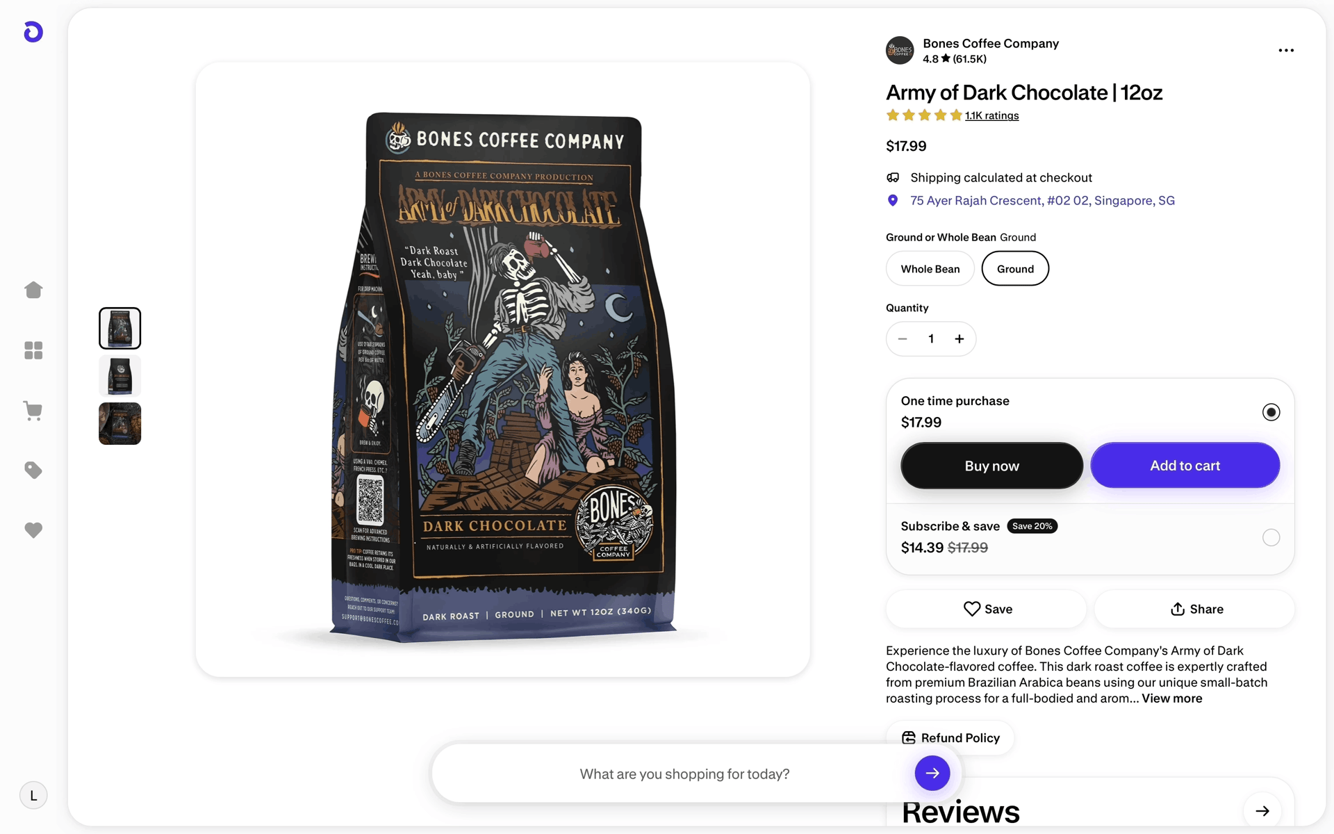 Shop Web AI interface screenshot 21