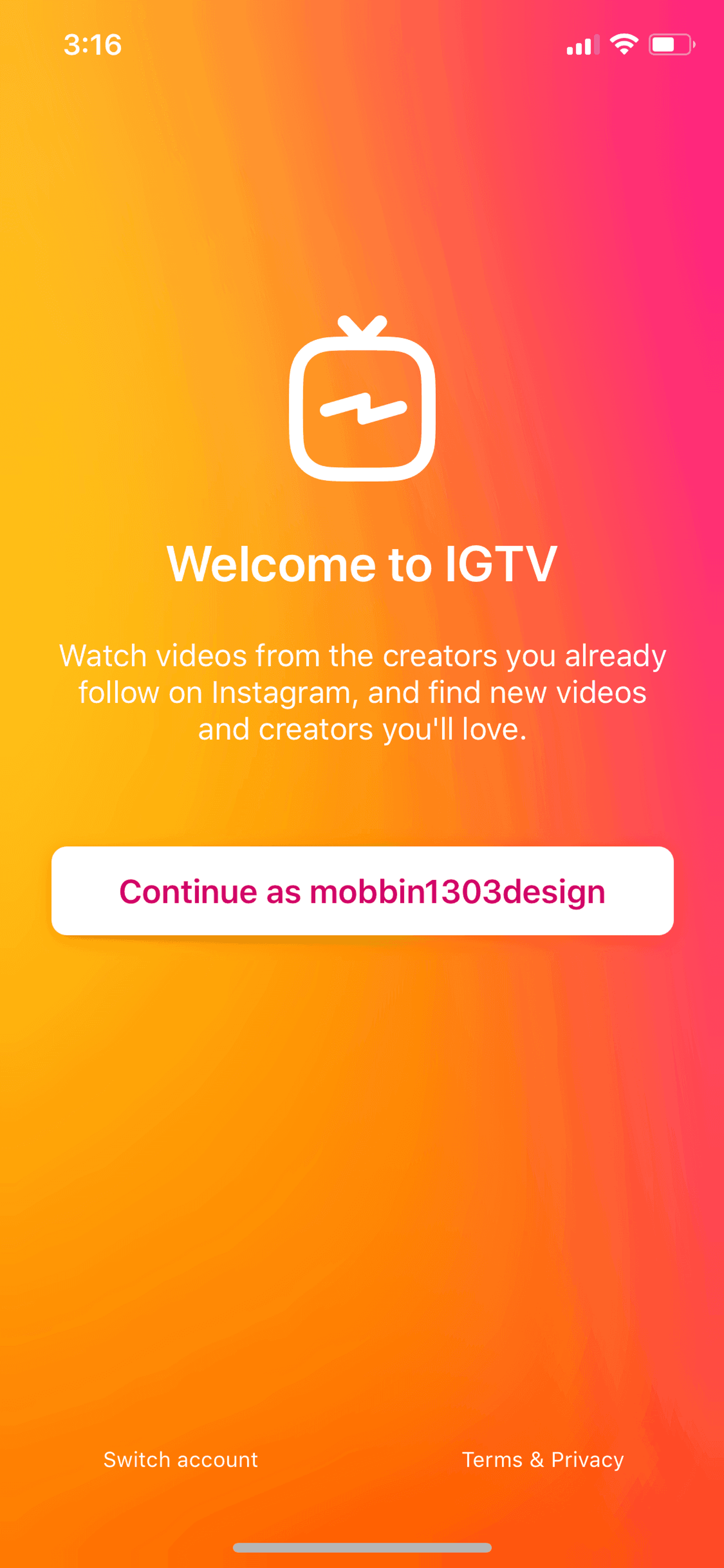 IGTV iOS Photo & Video interface screenshot 4