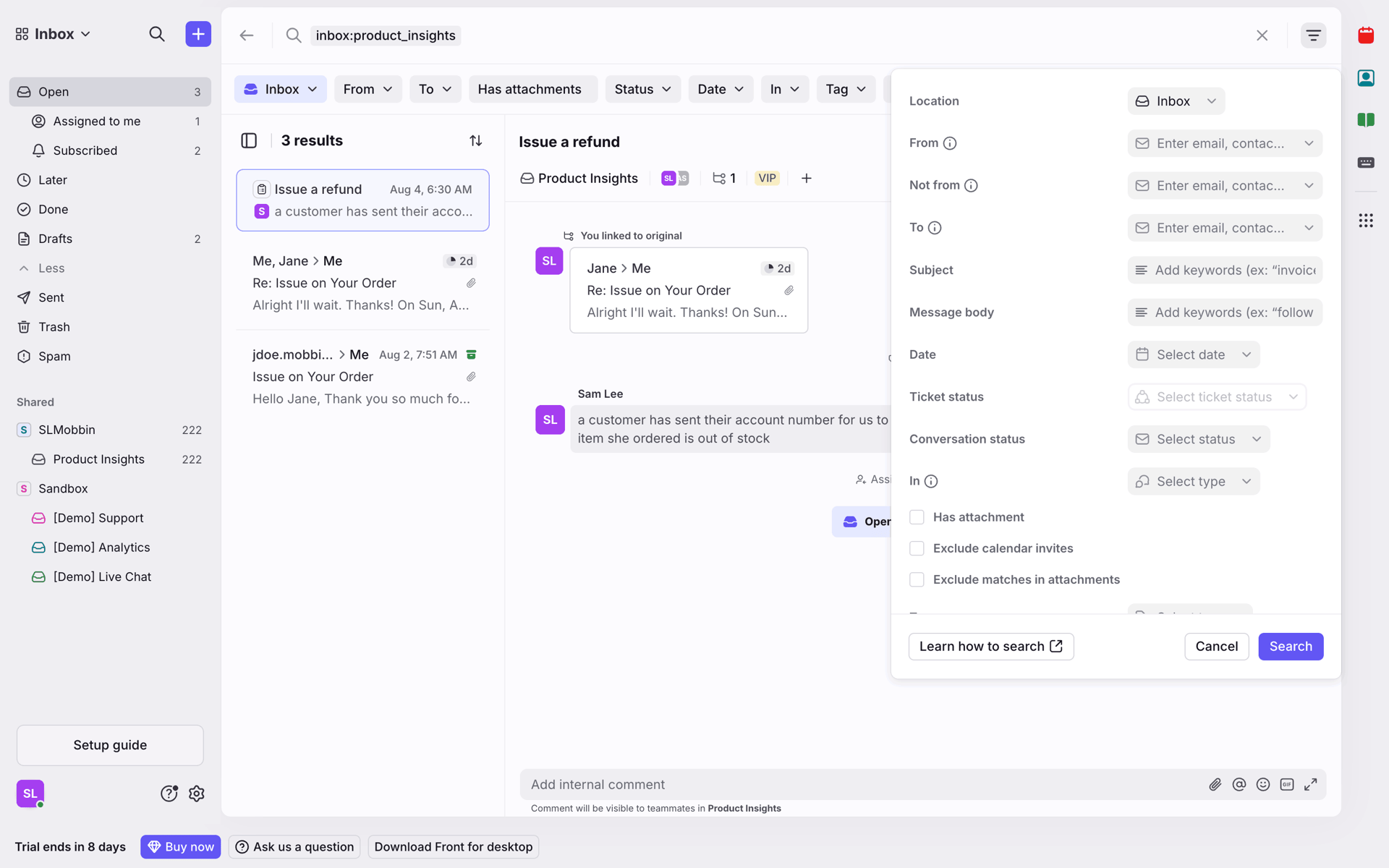 Front Web Business interface screenshot 22