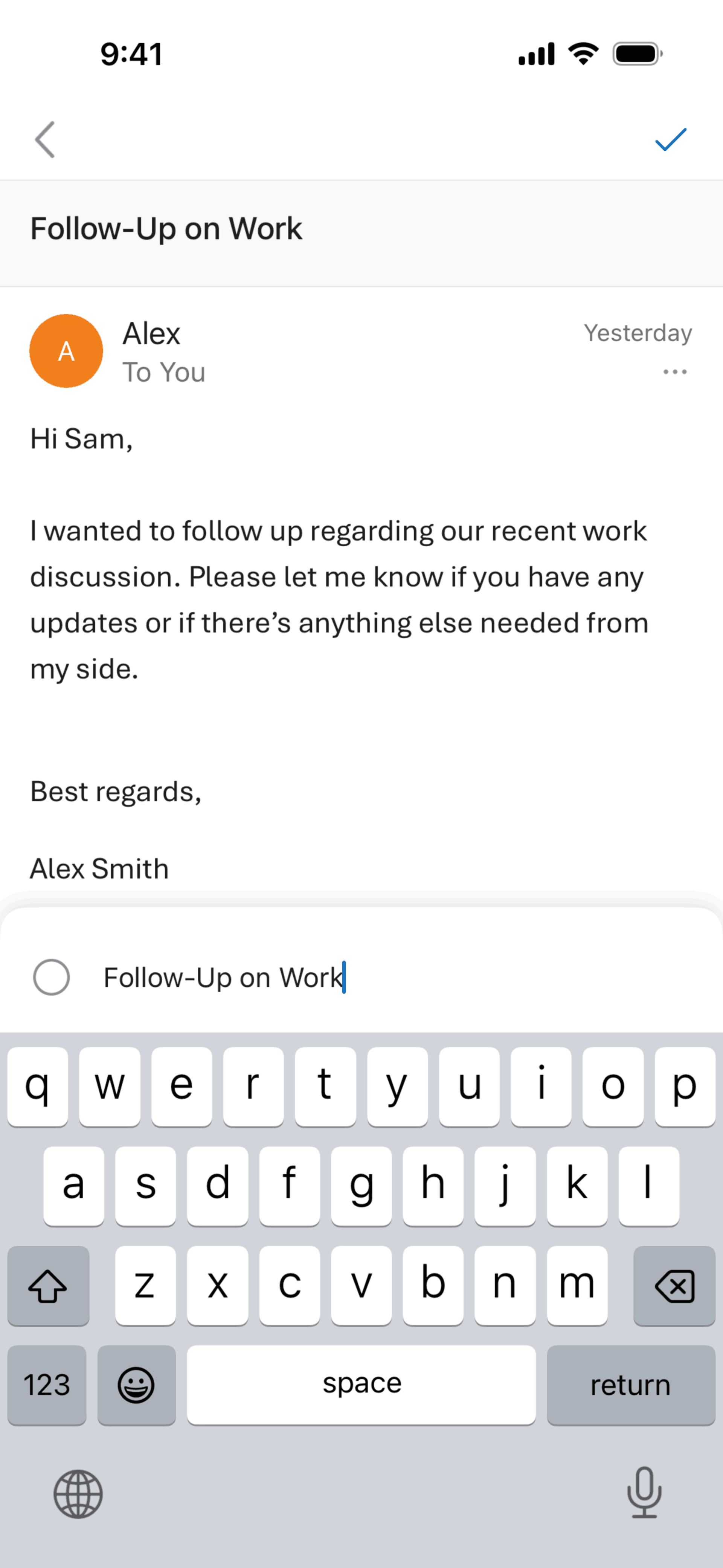 Microsoft Outlook iOS email interface screenshot 20