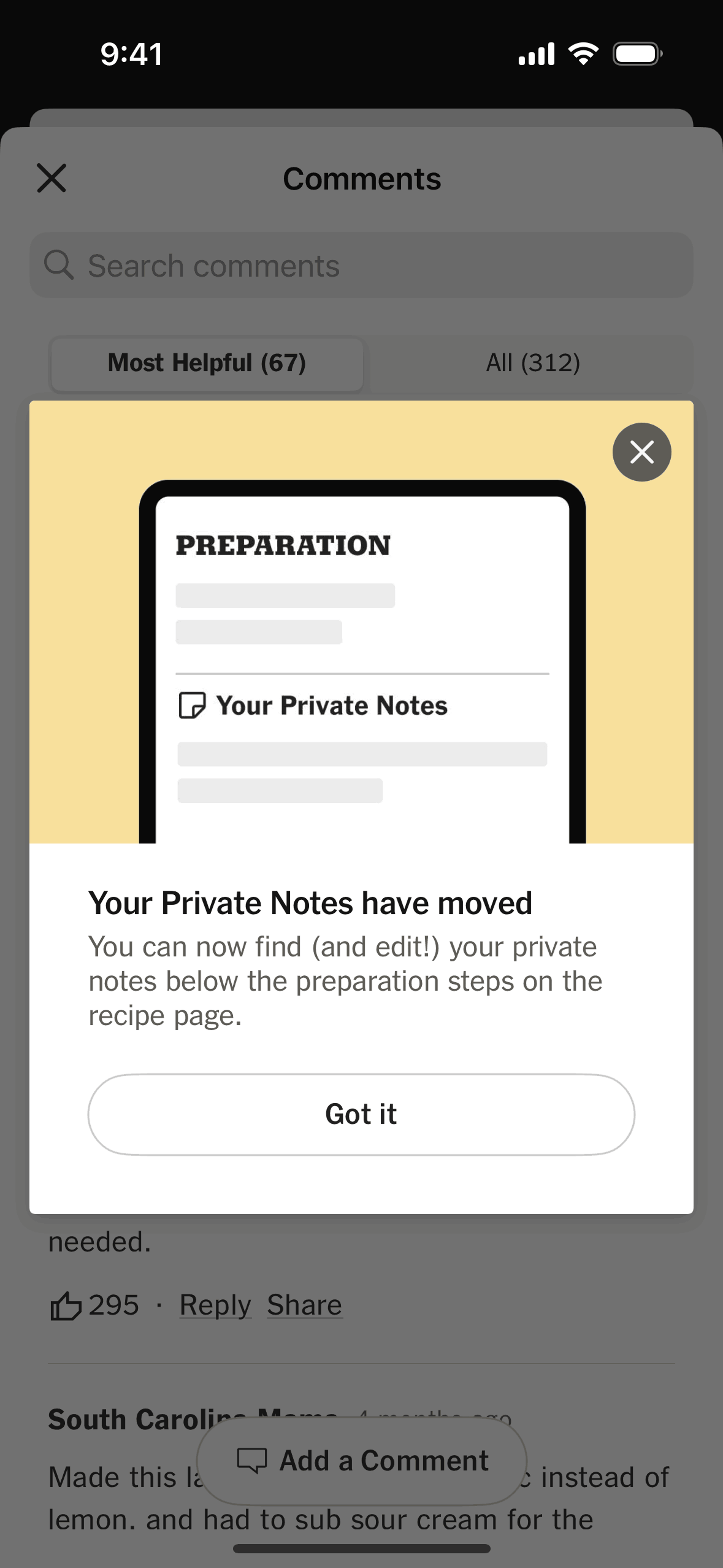 NYT Cooking iOS Food & Drink interface screenshot 8