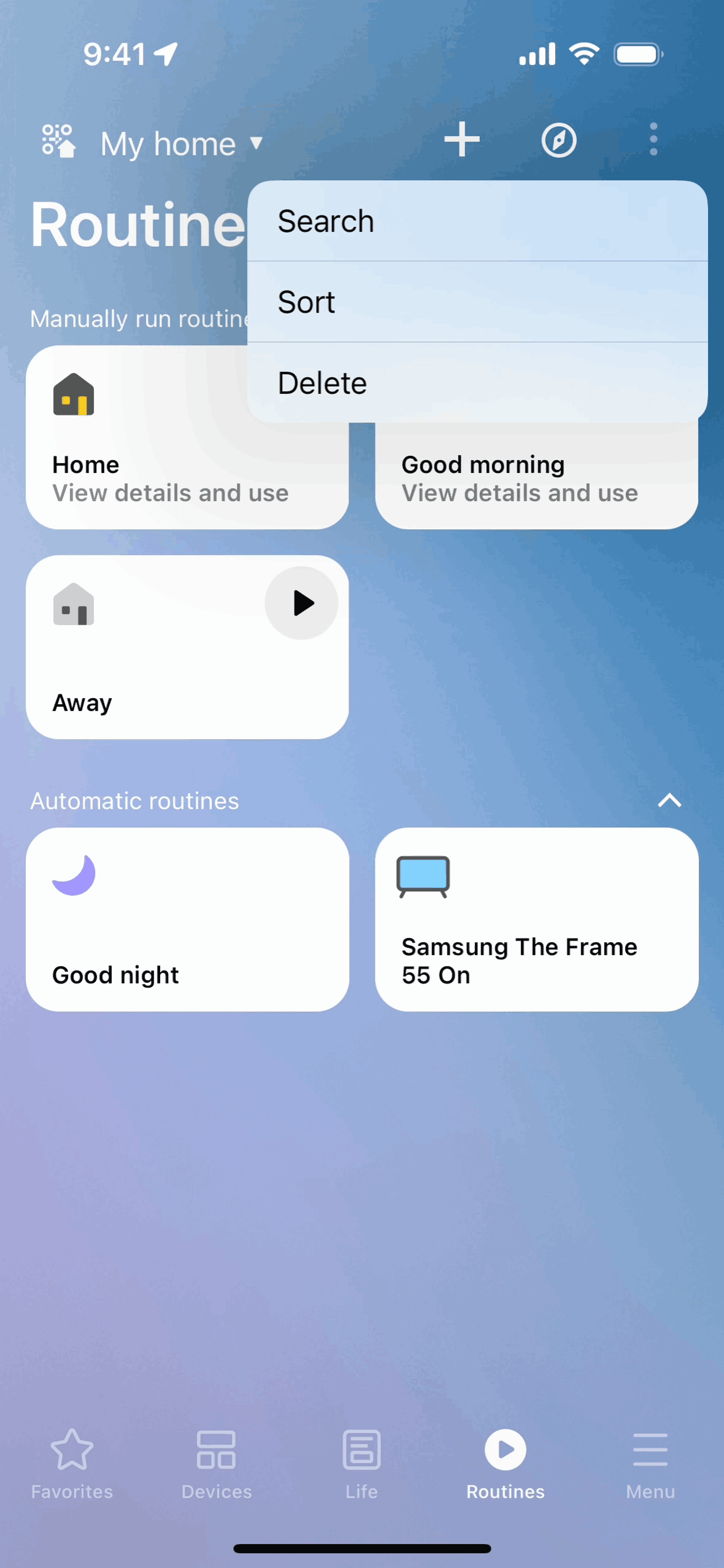 SmartThings iOS Productivity interface screenshot 9