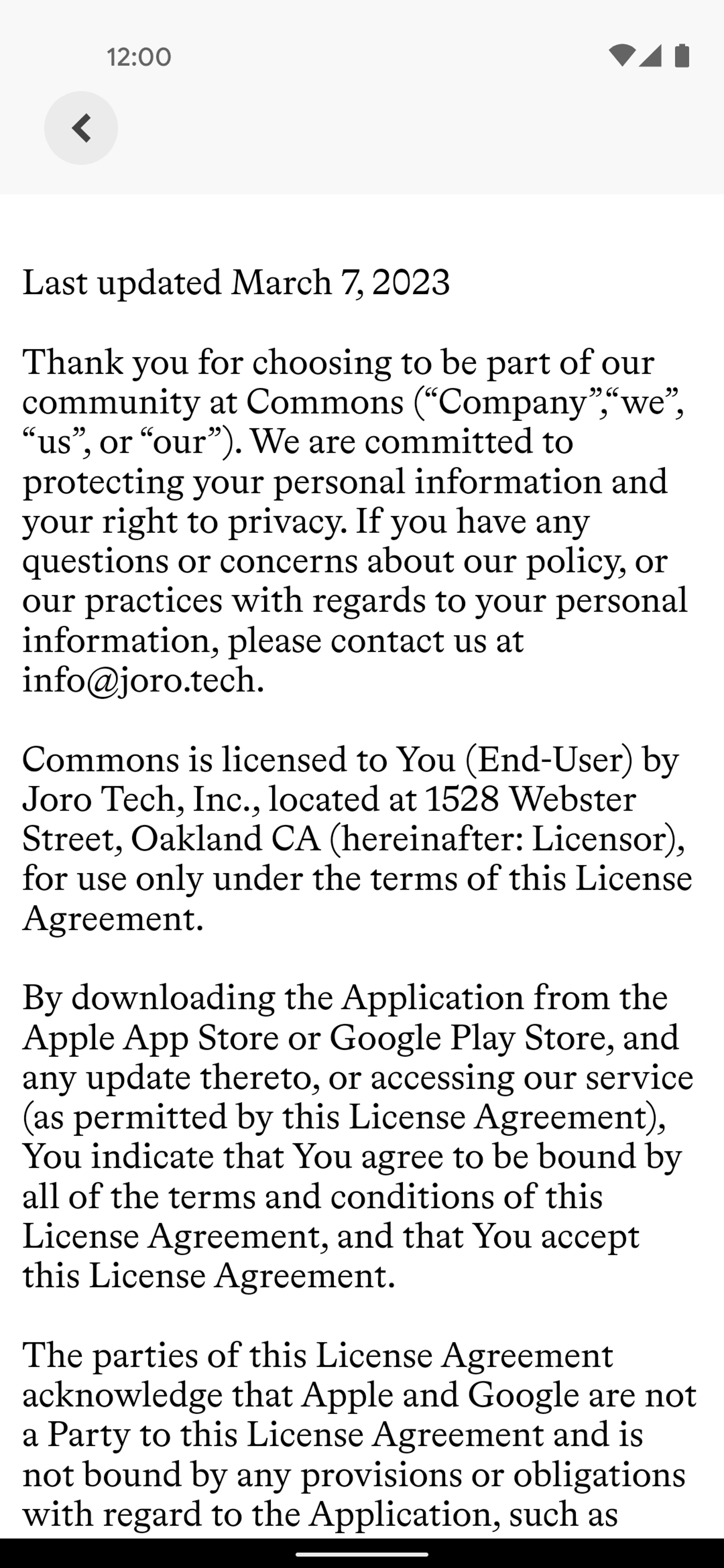 Commons Android Lifestyle interface screenshot 15