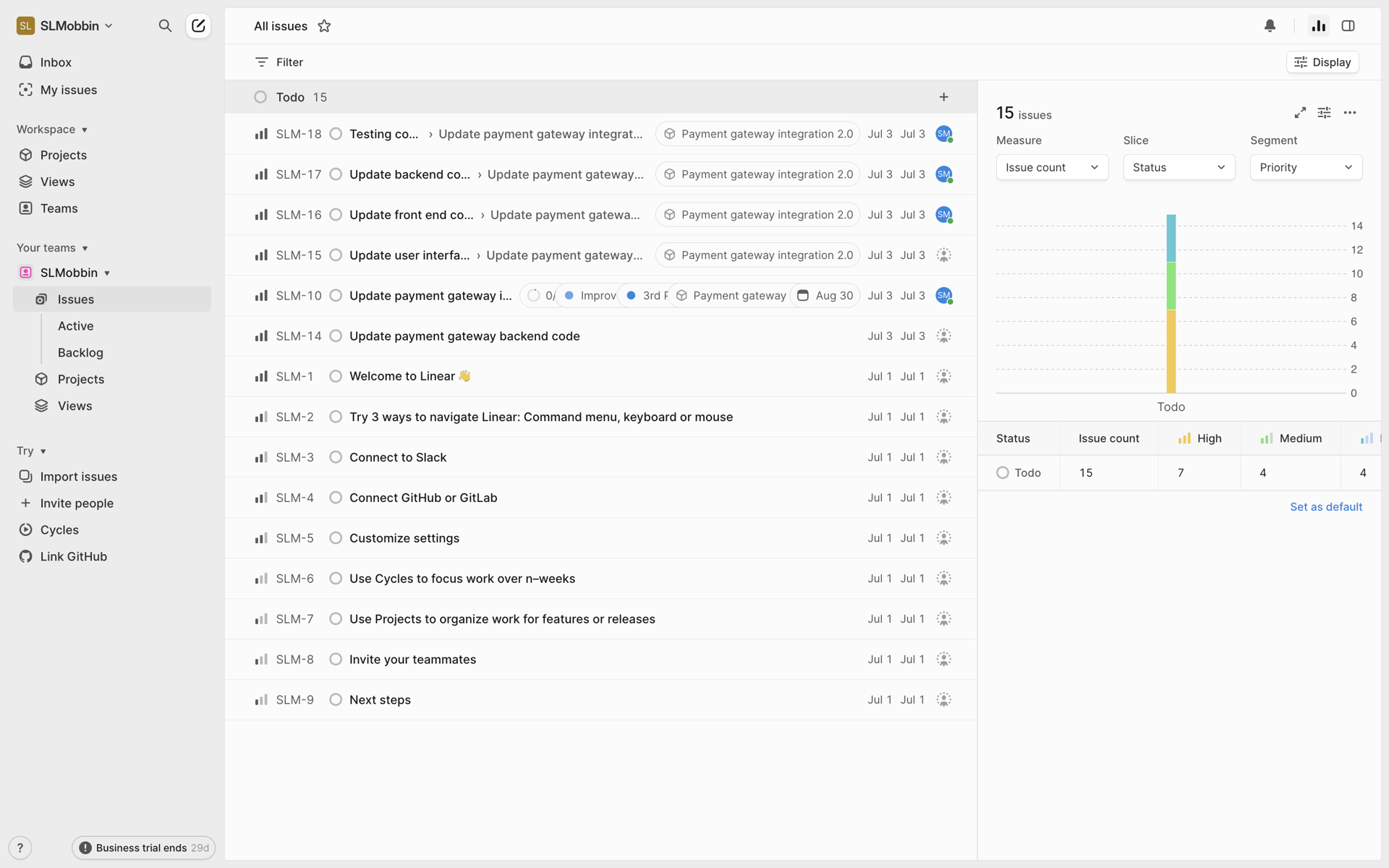 Linear Web Developer Tools interface screenshot 23