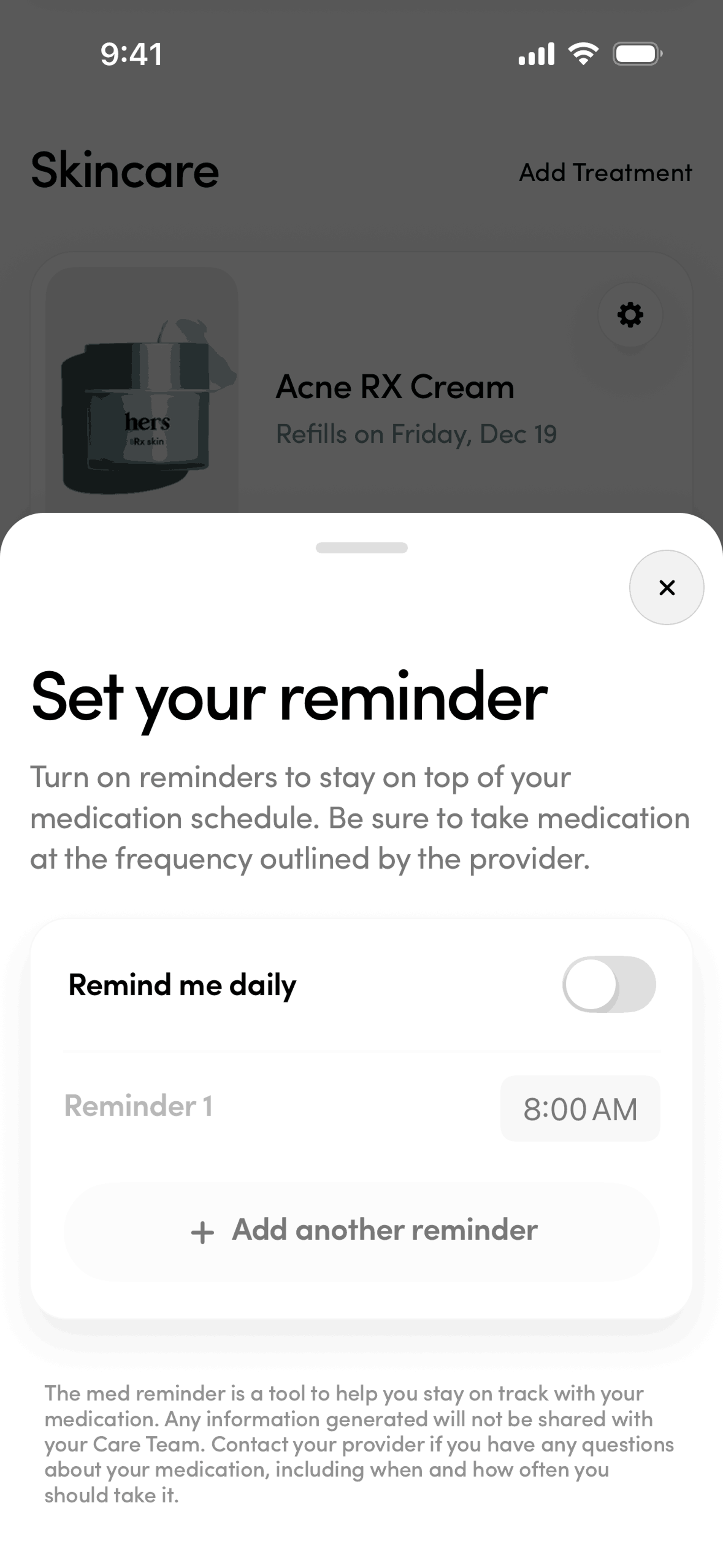 Hers iOS Medical interface screenshot 18