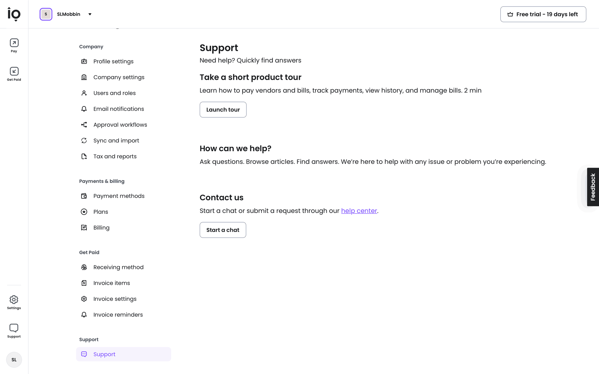 Melio Web Finance interface screenshot 8