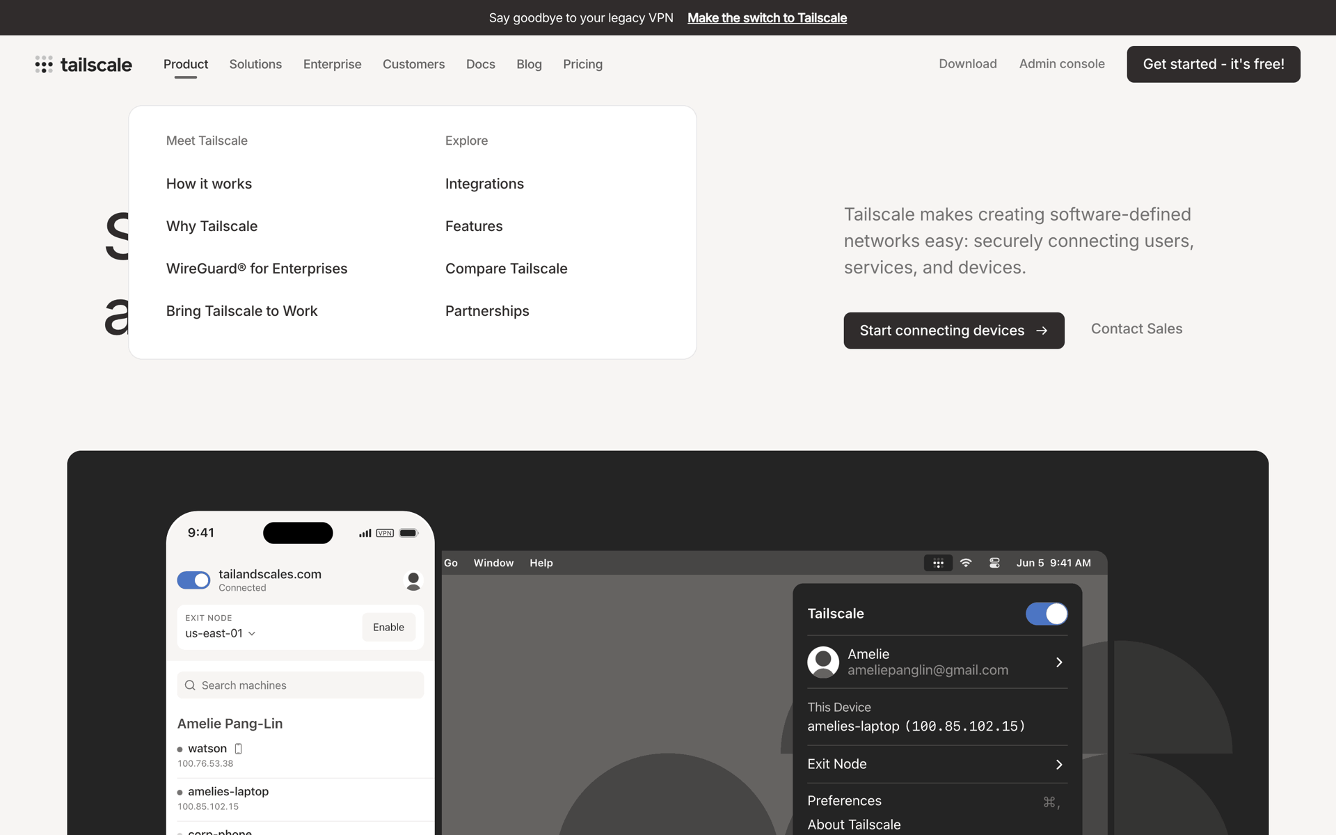 Tailscale Web Developer Tools interface screenshot 18