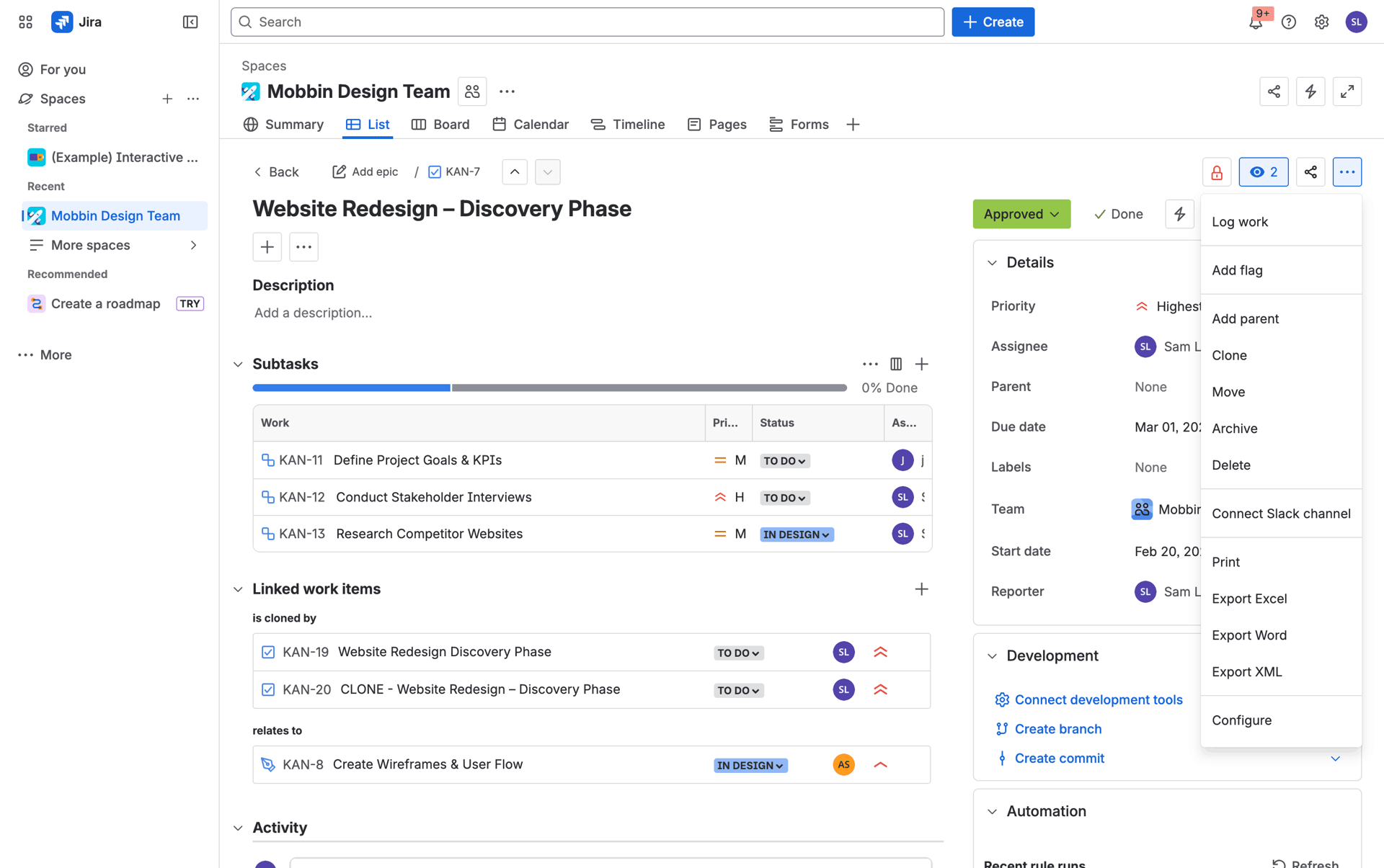 Jira Web Business interface screenshot 22