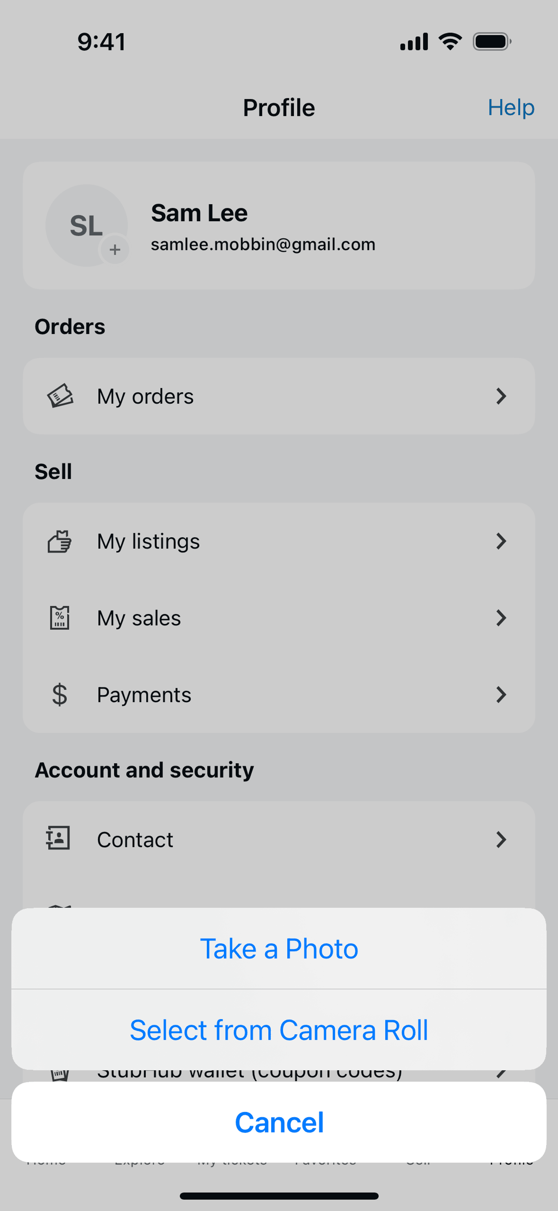 StubHub iOS Entertainment interface screenshot 19
