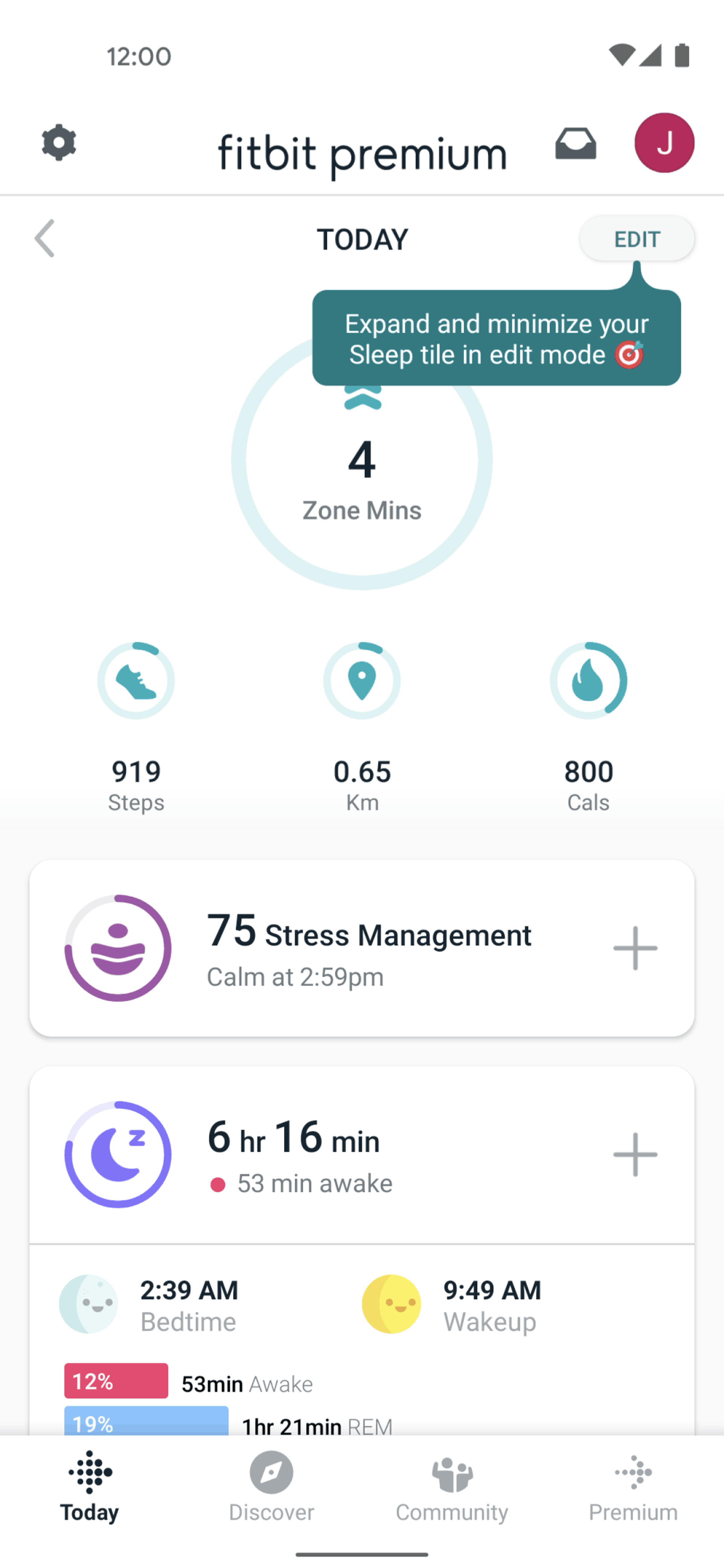 Fitbit Android Health & Fitness interface screenshot 2