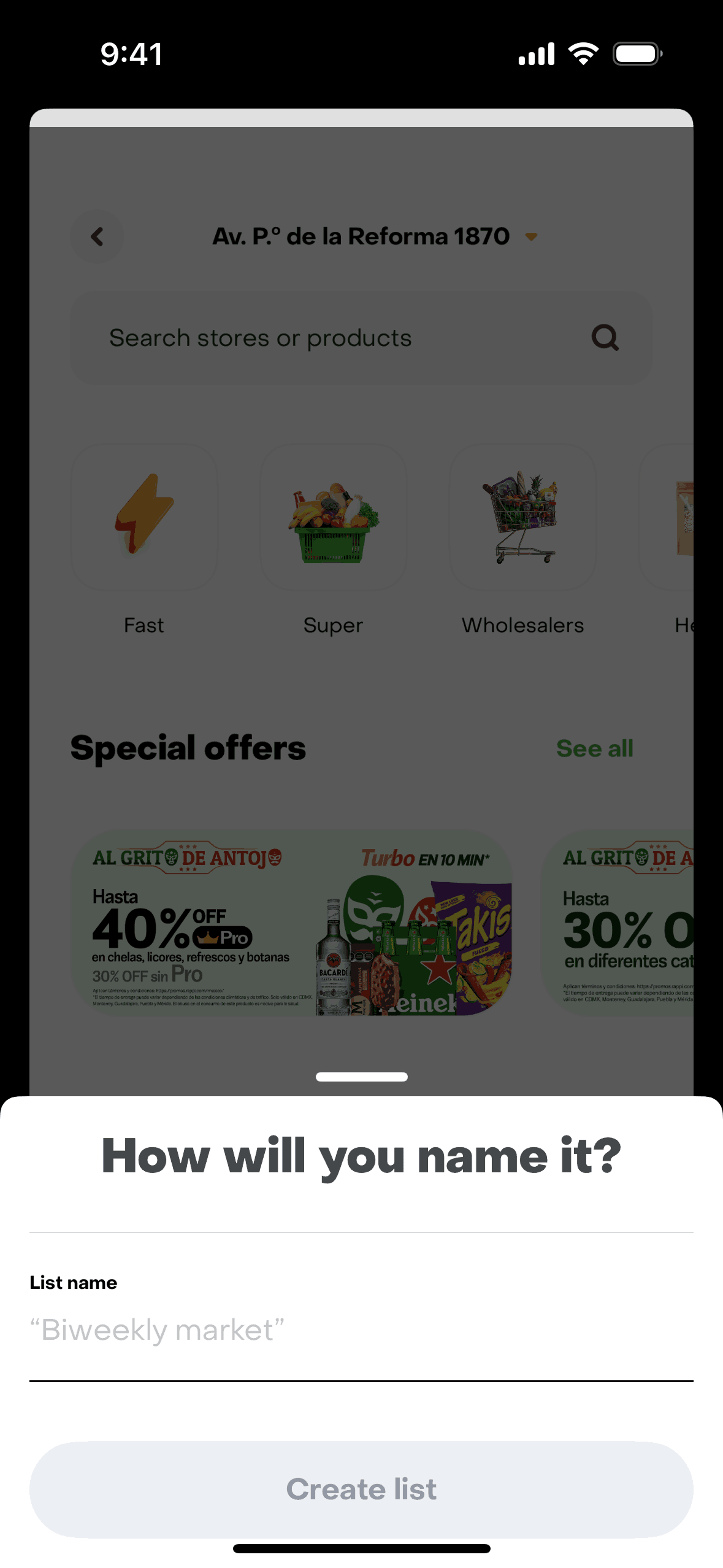 Rappi iOS Food & Drink interface screenshot 5