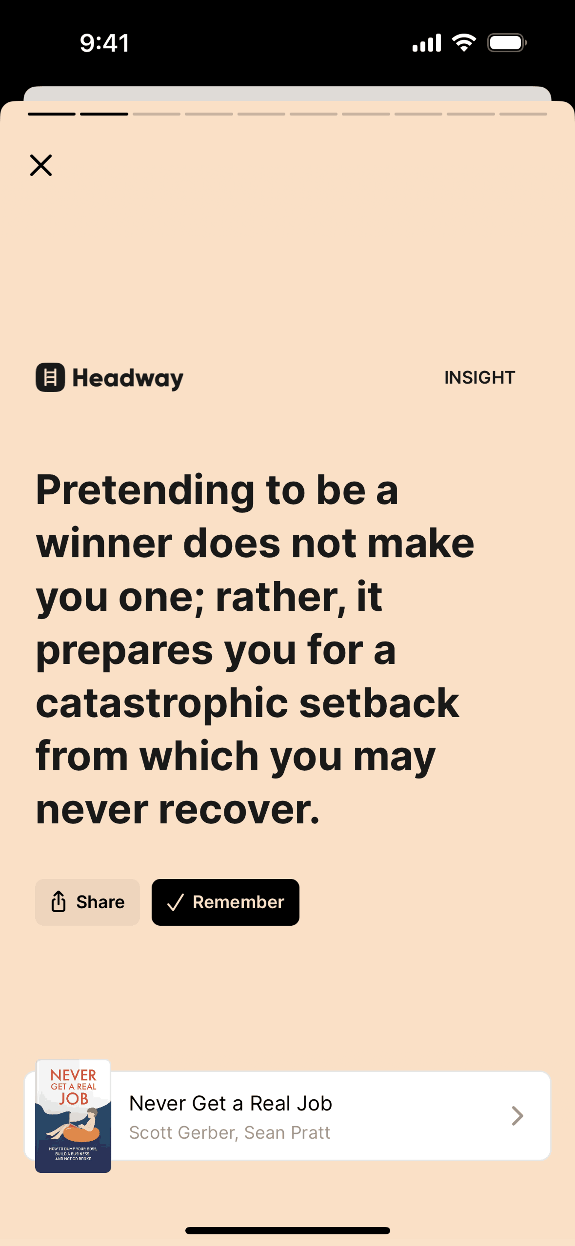 Headway iOS Education interface screenshot 5