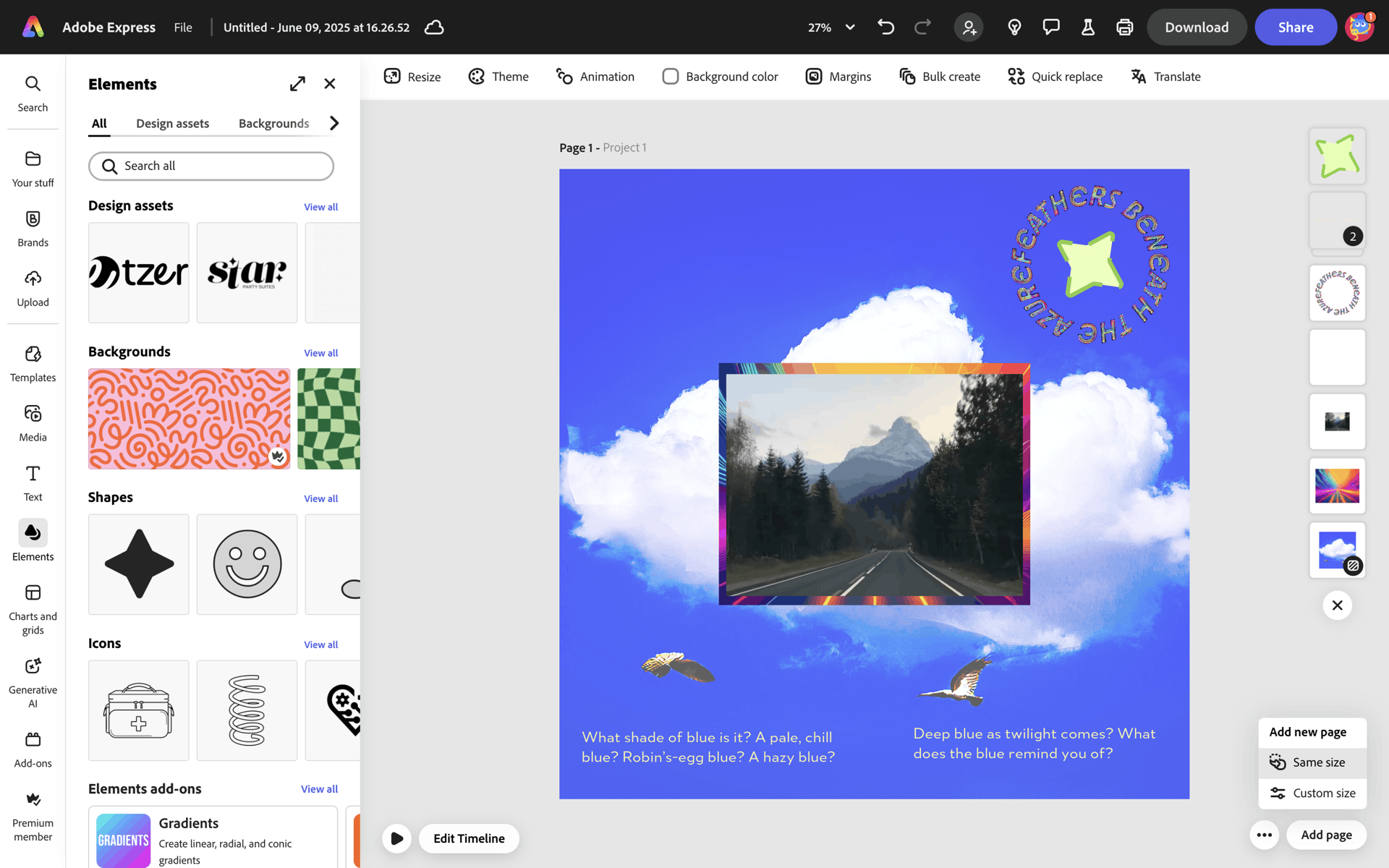 Adobe Express Web AI interface screenshot 20