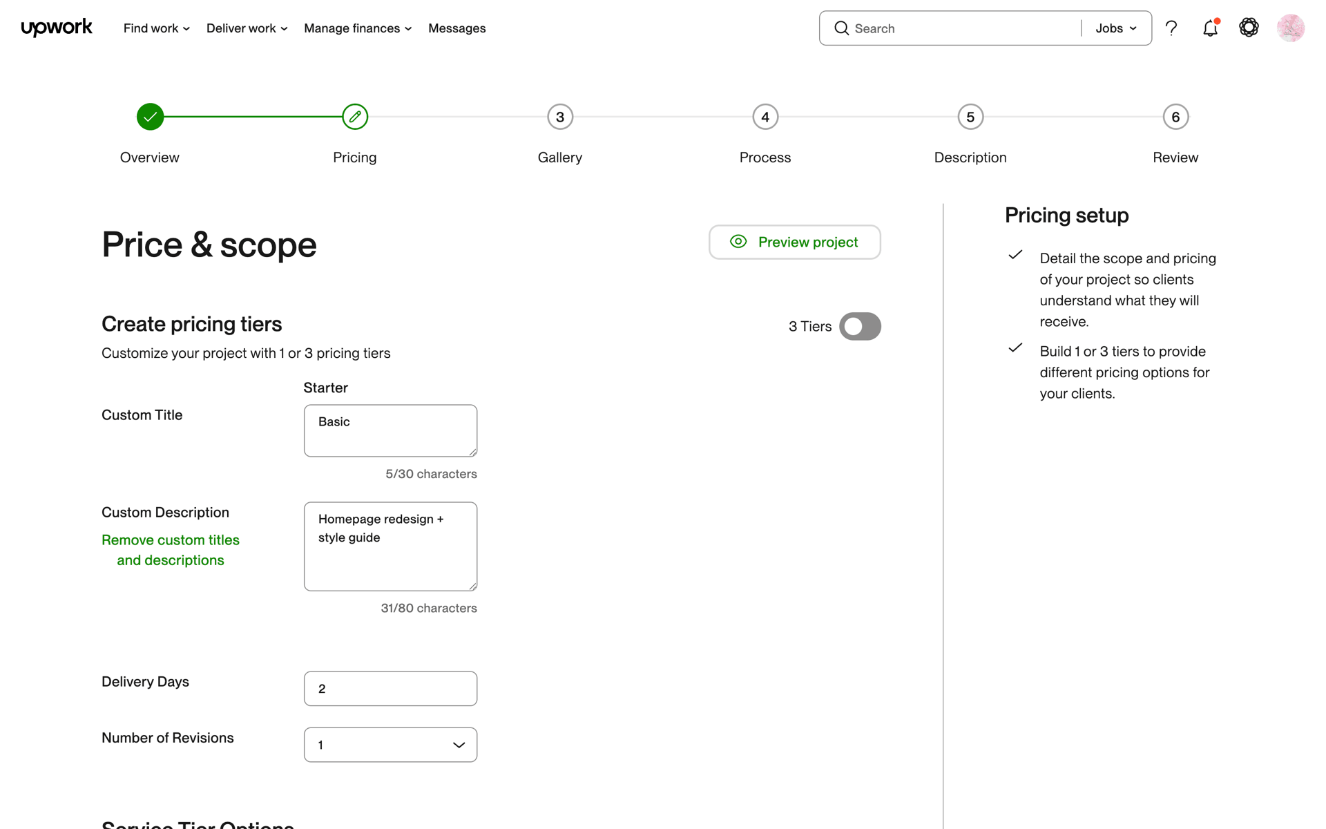 Upwork Web Business interface screenshot 24