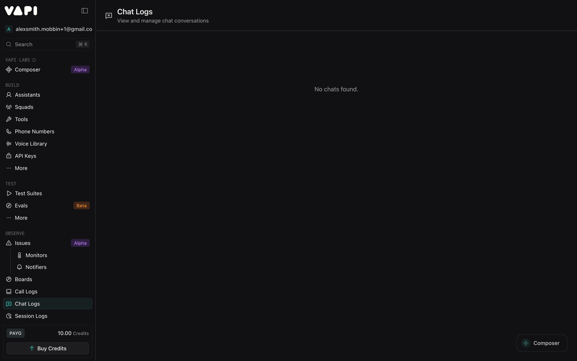 Vapi Web AI interface screenshot 15