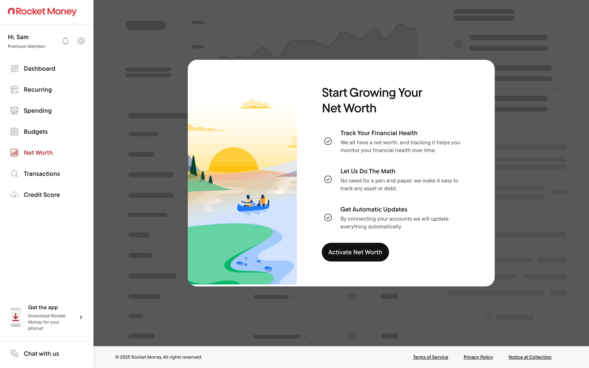 Rocket Money Web Finance interface screenshot 5