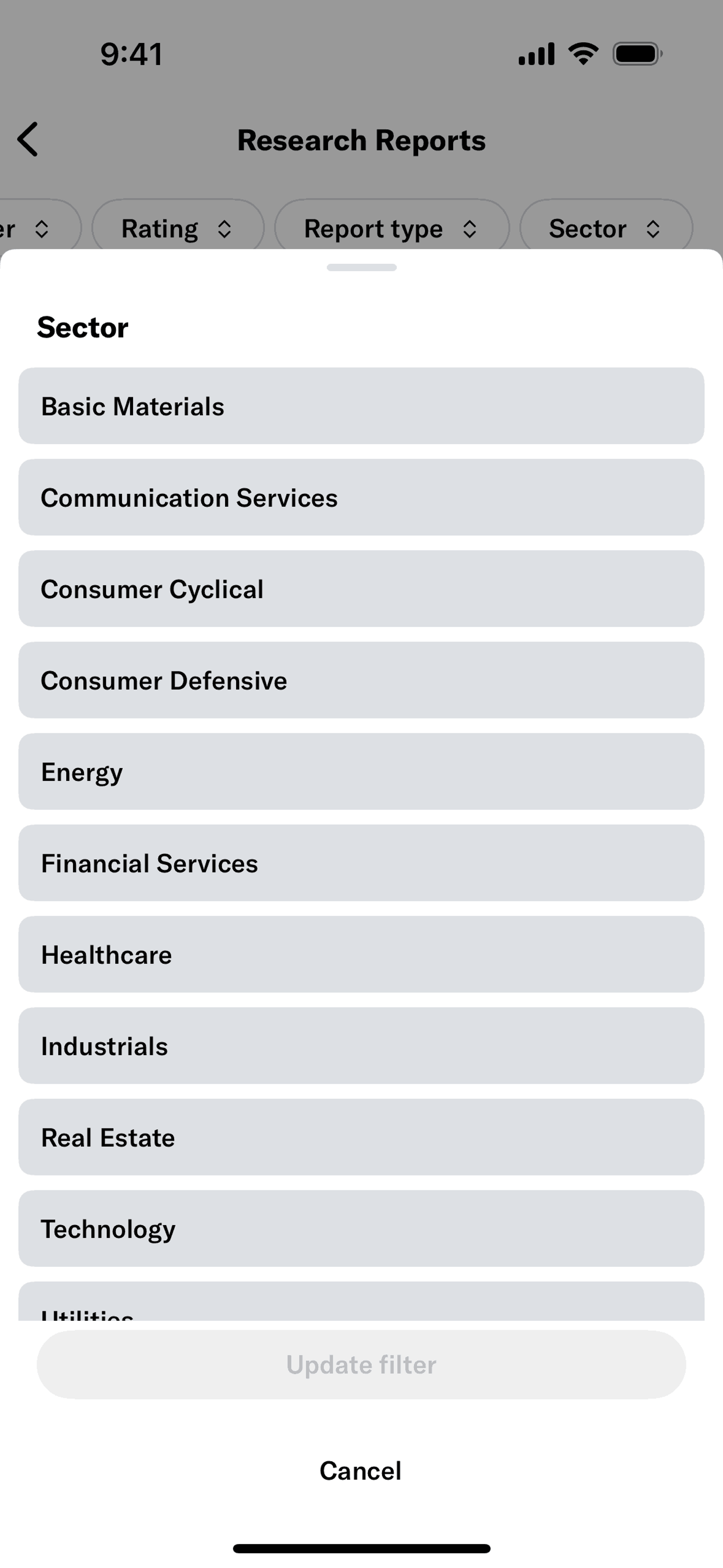 Yahoo Finance iOS Finance interface screenshot 20