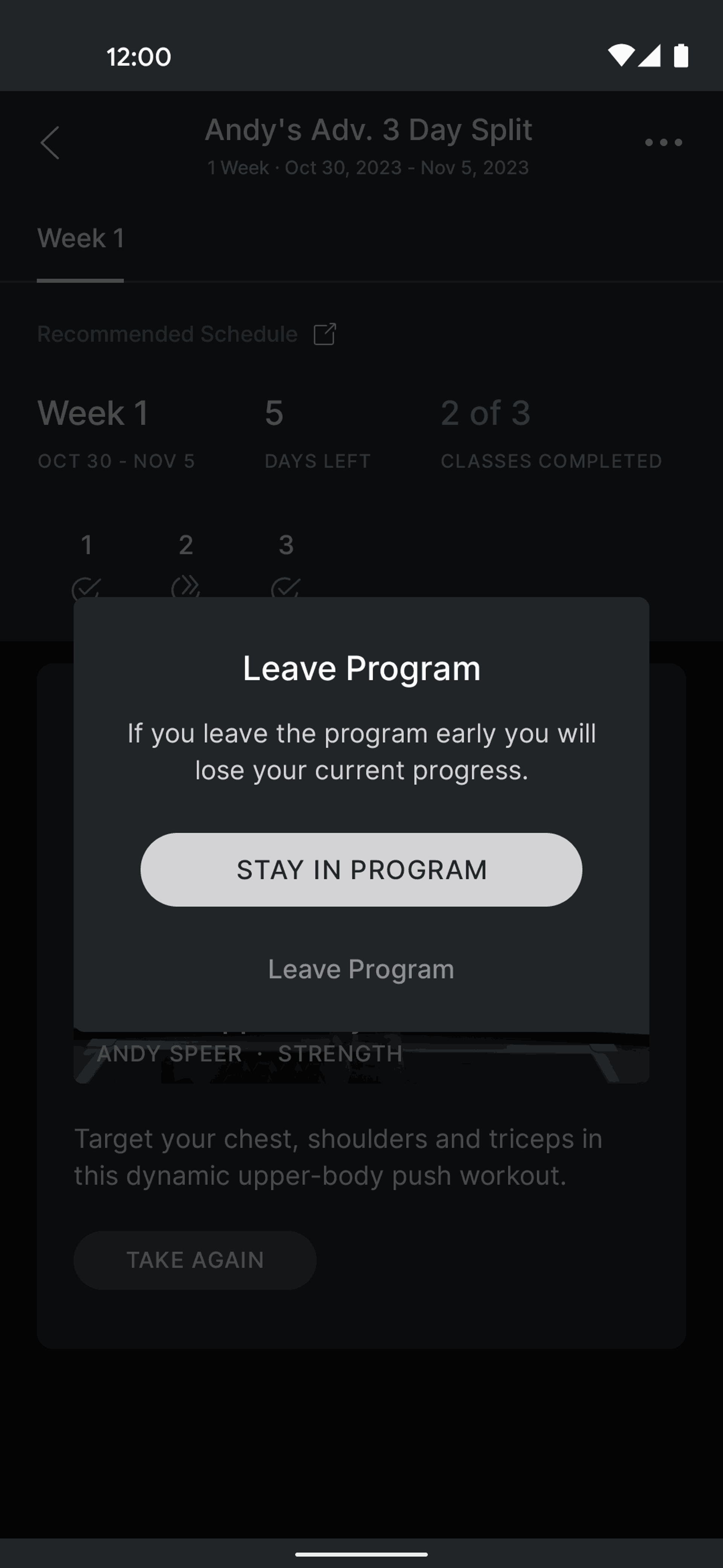 Peloton Android Health & Fitness interface screenshot 14