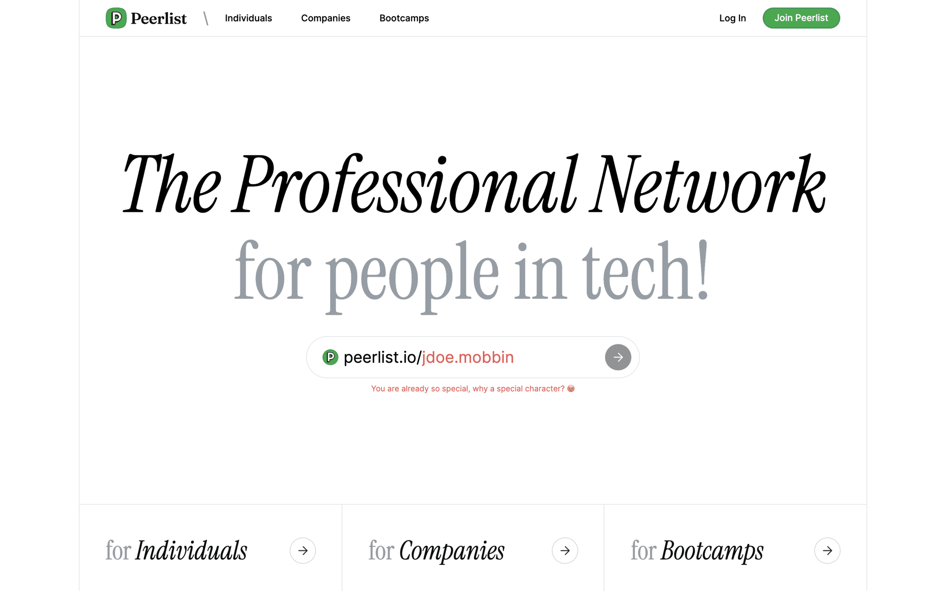 Peerlist Web Social Networking interface screenshot 3