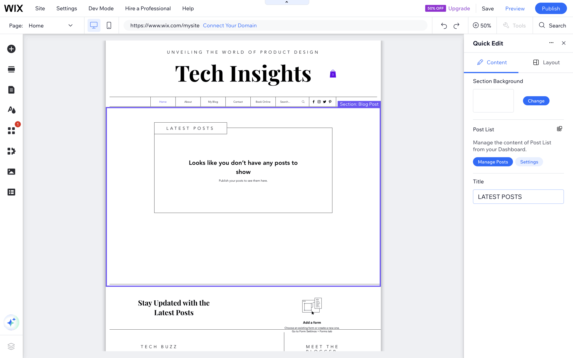 Wix Web Business interface screenshot 13