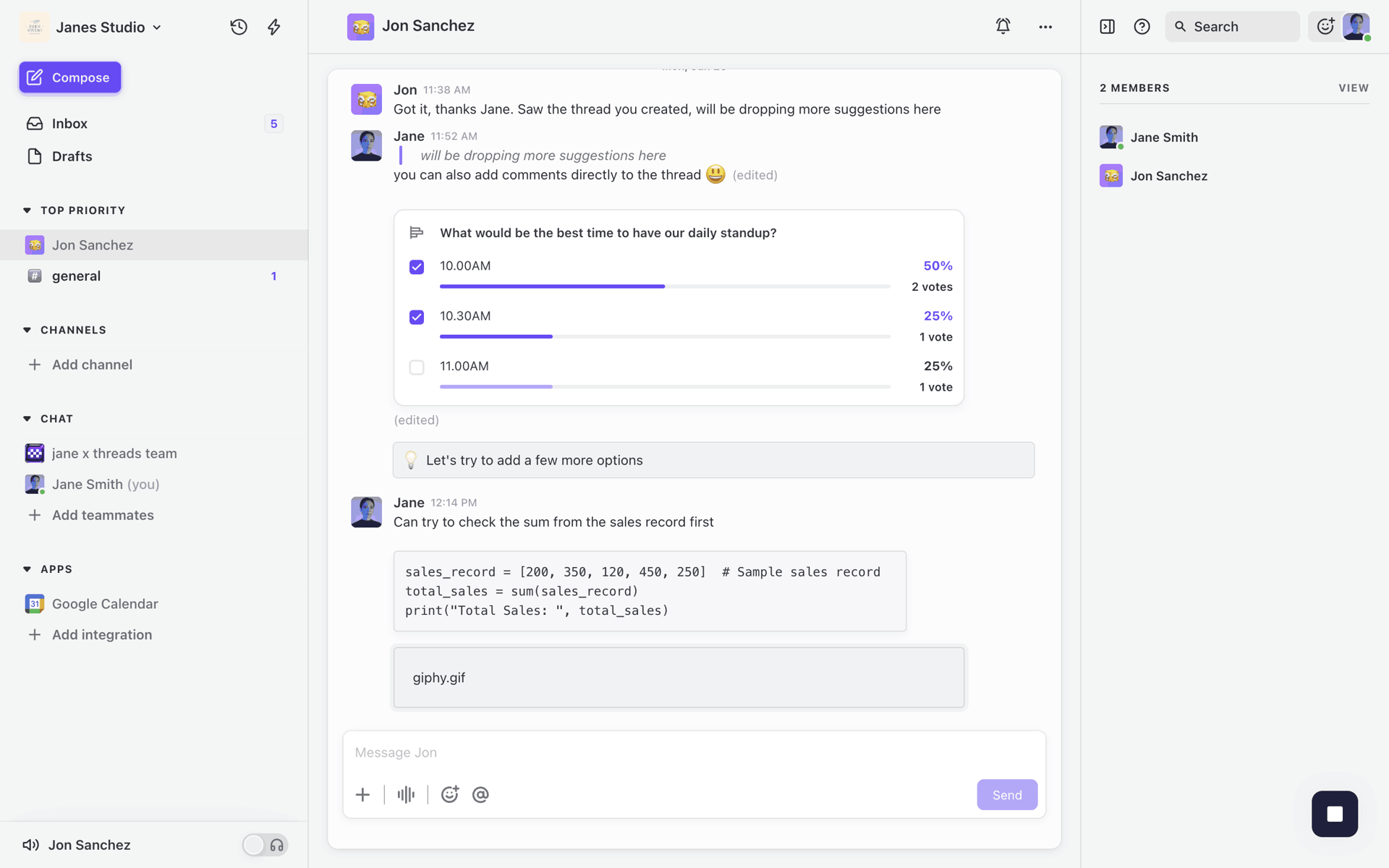 Threads Web Business interface screenshot 5